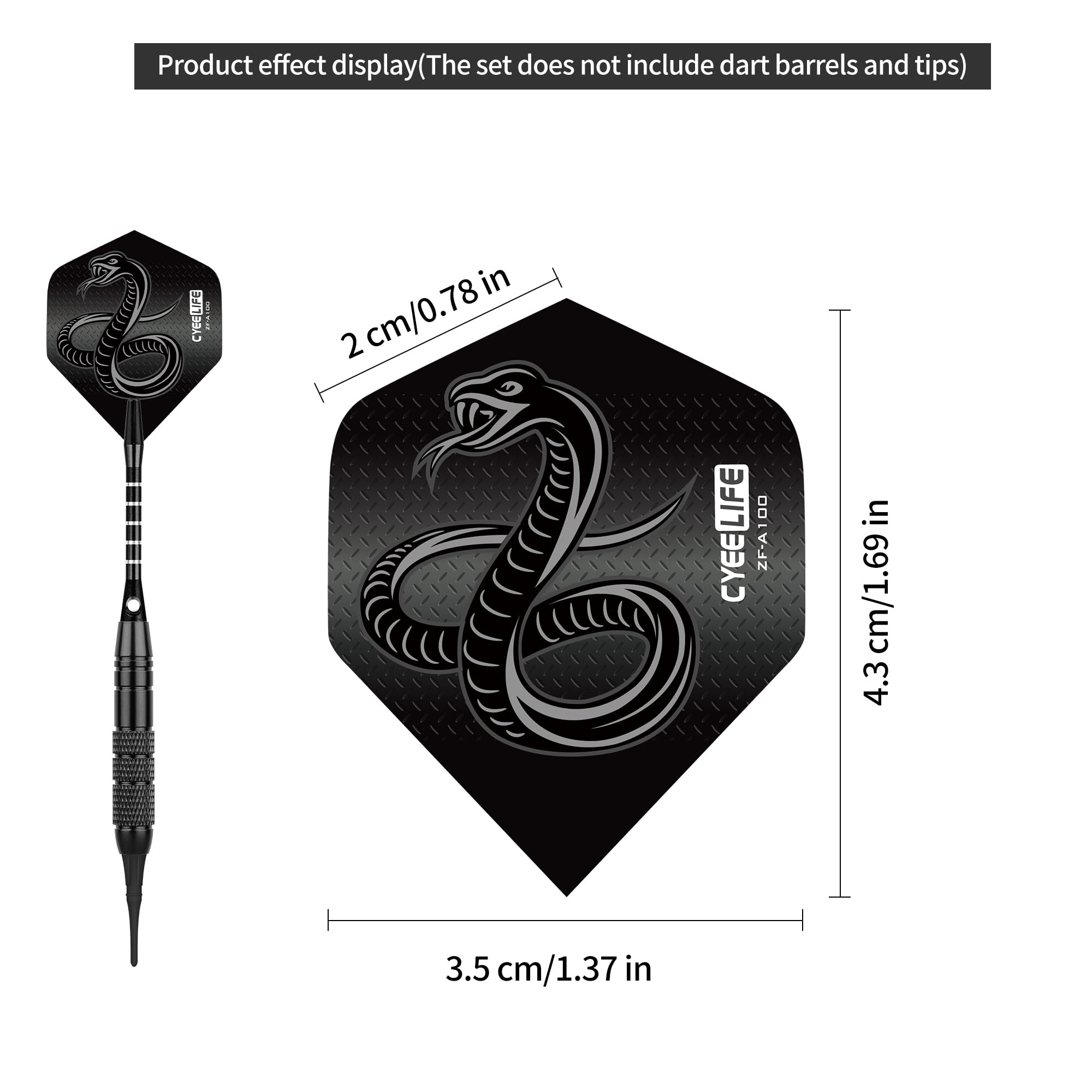 CyeeLife Dart Flights - 30 Sets (90 Pcs) Durable PET Replacement Wings for Steel Tip & Soft Tip Darts