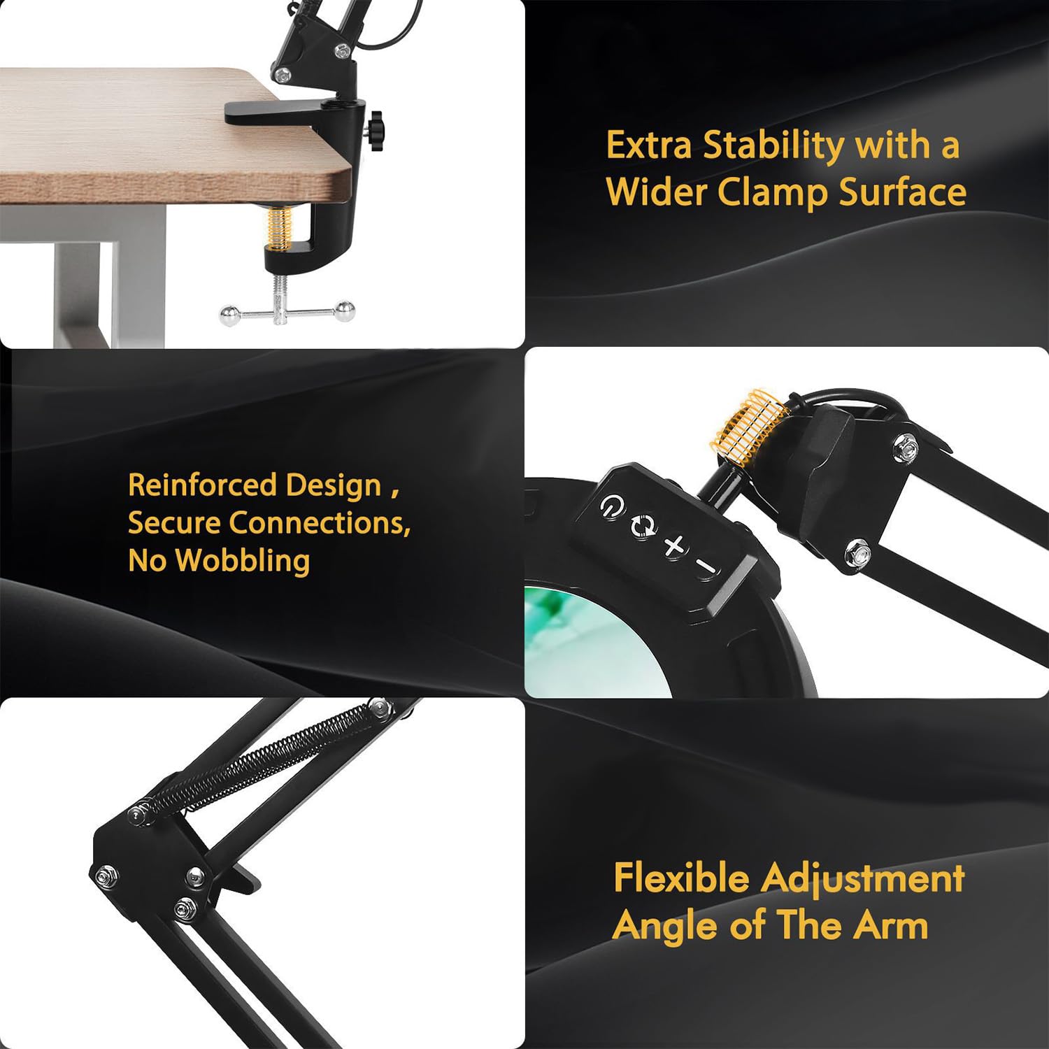 Vitotc 12X Magnifying Glass With Light And Stand, Magnifier With Light Hands Free, 2-In-1 & 5 Color Modes Led Lighted, Magnifyin