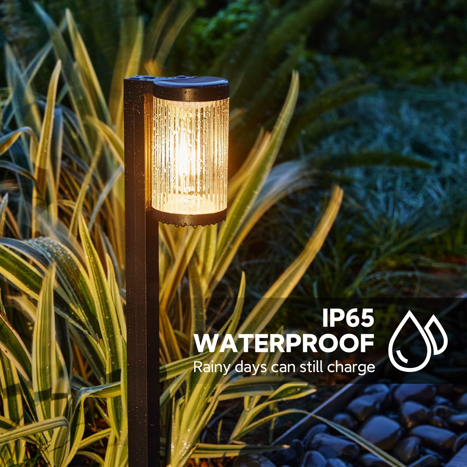 ELECLINK Solar Pathway Lights, 4 Pack Warm White, IP65 Waterproof, Super Bright for Yard Walkway Decor, Model DC-309-4