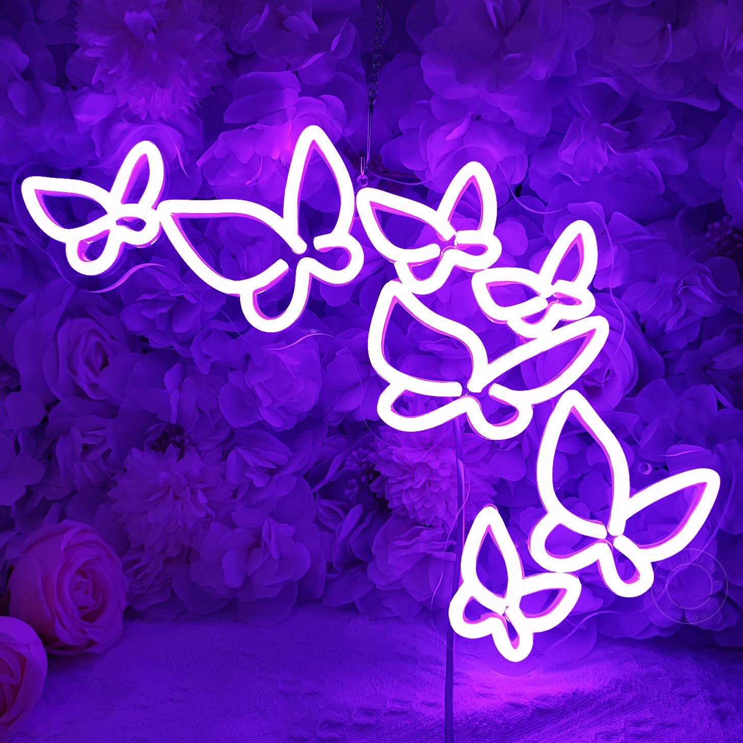 SYLHOME LED Neon Light Sign - Purple Butterfly, Acrylic, 16.5in X 8.9in, Ideal for Bedroom, Kids Room, Wedding, Birthday, Christmas Party