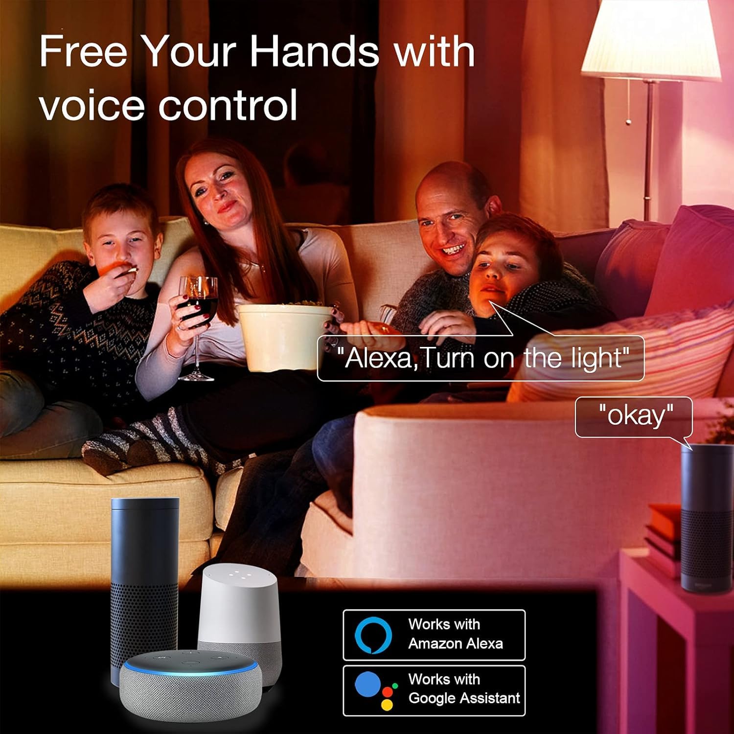 Phopollo Smart Light Bulbs, Rgbcw Wifi Multicolor Led Light Bulbs Compatible With Alexa & Google Home Assistant, A19 E26 9W 60W