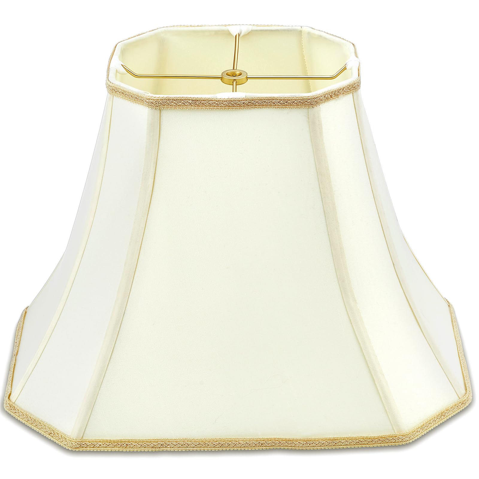 Glooglitter Set of 1 Bell Lamp Shade 6.25 x 8 Top 11 x 16 Bottom 12 High (Spider) Rectangle Cut Square Replacement Vintage Silk 