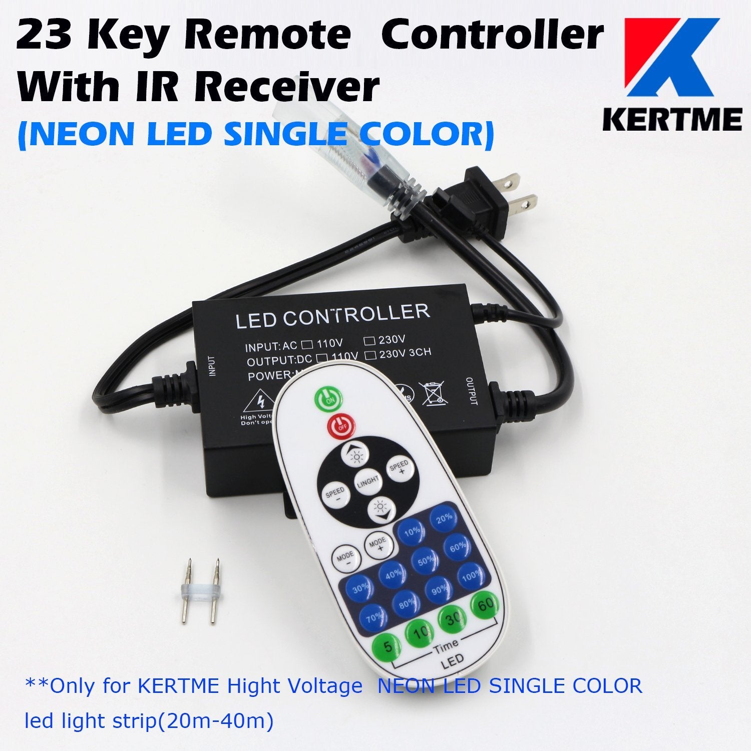 KERTME Neon LED Light Strip, Waterproof & Dimmable, 98.4ft, Green