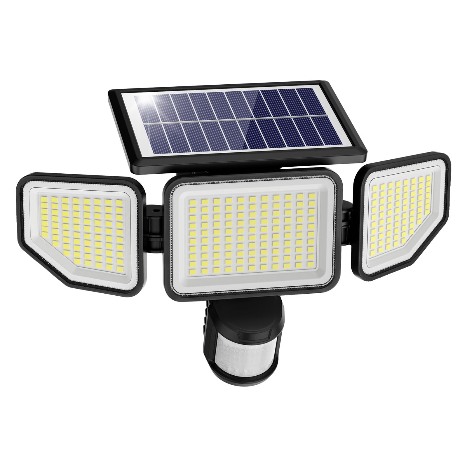 Onforu 4500LM Solar Lights Outdoor, 3 Heads Security Lights with Remote Control, IP65 Waterproof Motion Sensor Lights, 3 Modes F