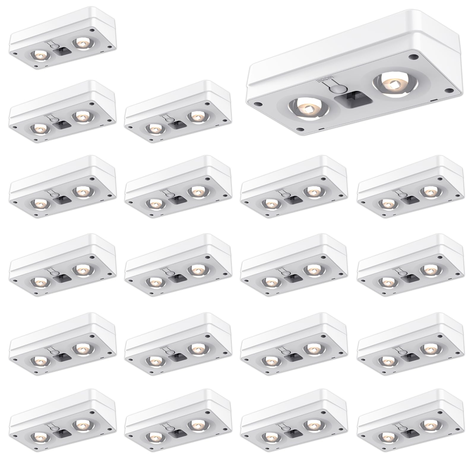 JOFIOS Solar Fence Lights 20 Pack, 50 Lumens RGB LED, Waterproof, White Shell, Model WL15