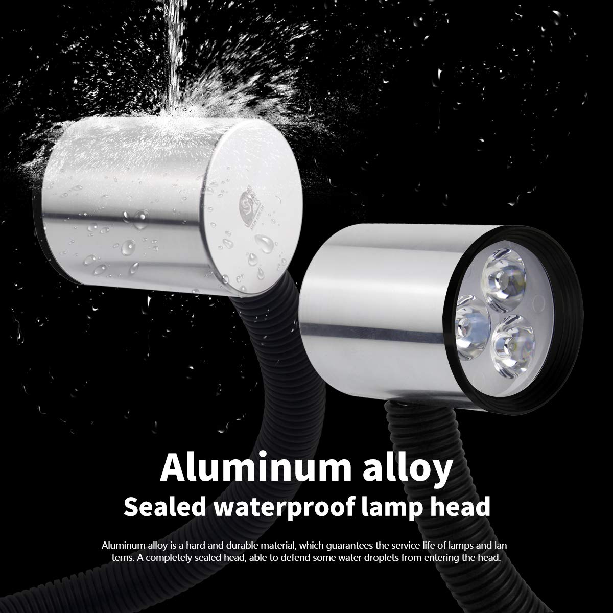 Led Magnetic Machine Work Light Ip65 Water Proof Flexible Gooseneck Lamp 900 Lumens 120 Volt For Lathe Milling Drill Press Industrial Lighting