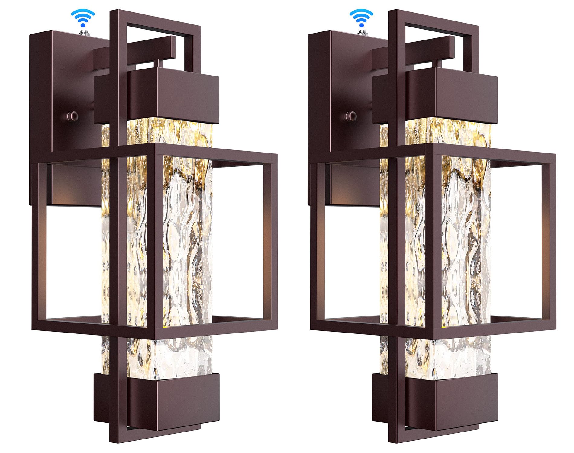 PARTPHONER Modern Outdoor Light Fixtures 15in Waterproof Wall Sconce 2 Pack, Oil Rubbed Bronze, Dusk to Dawn, Model PAWL167AZ2