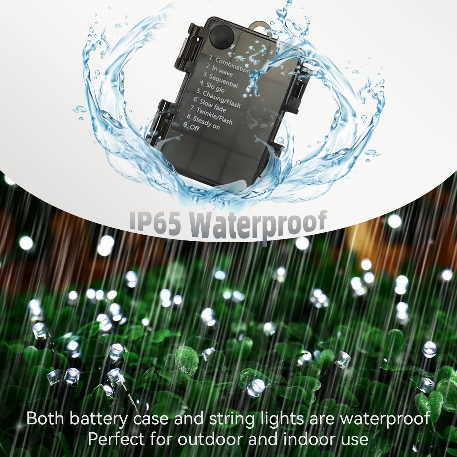 Sukesou Outdoor Christmas String Lights 33Ft 100Led Battery Fairy Lights For Indoor Outdoor Waterproof Remote Timer 8Modes Strin