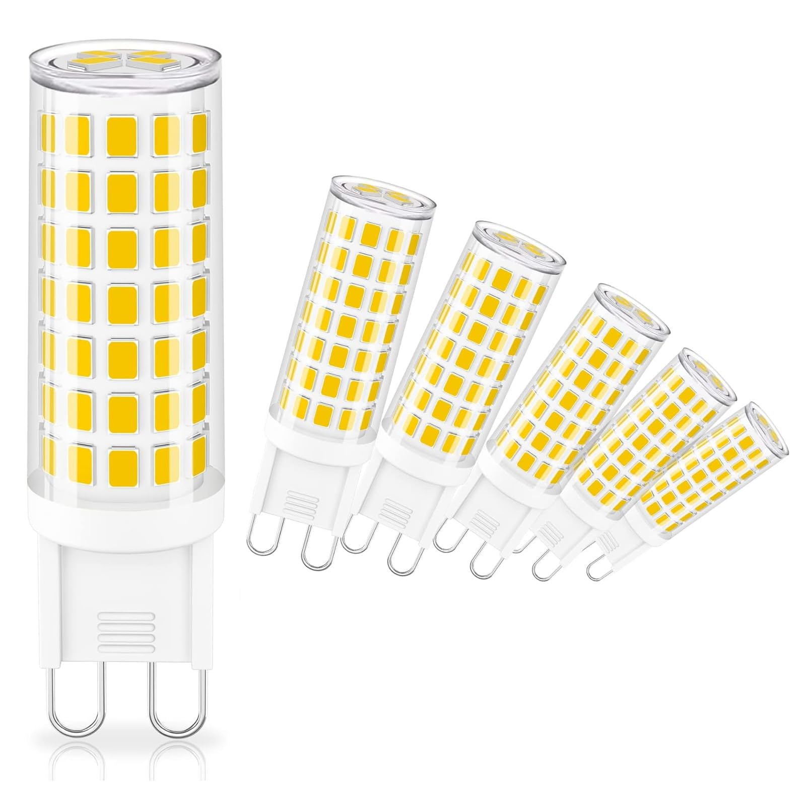 Comzler G9 Led Bulb 4000K Natural Daylight, 6W 60 Watt Halogen Equivalent G9 Led Bulb Bi Pin Ceramic Base, 600Lm T4 G9 Light Bul