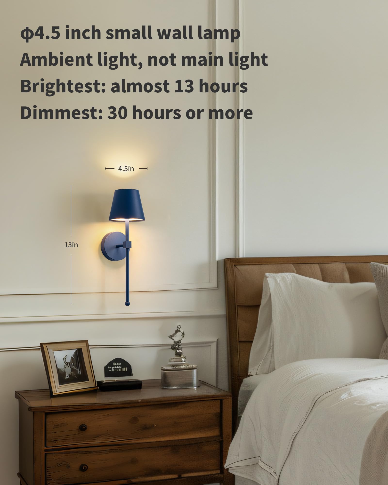 Kdg Cordless Wall Sconces Set Of 2, Wireless 5200Mah Rechargeable Battery Led Wall Lamps, Wall Lightings For Wall Painting, Outd