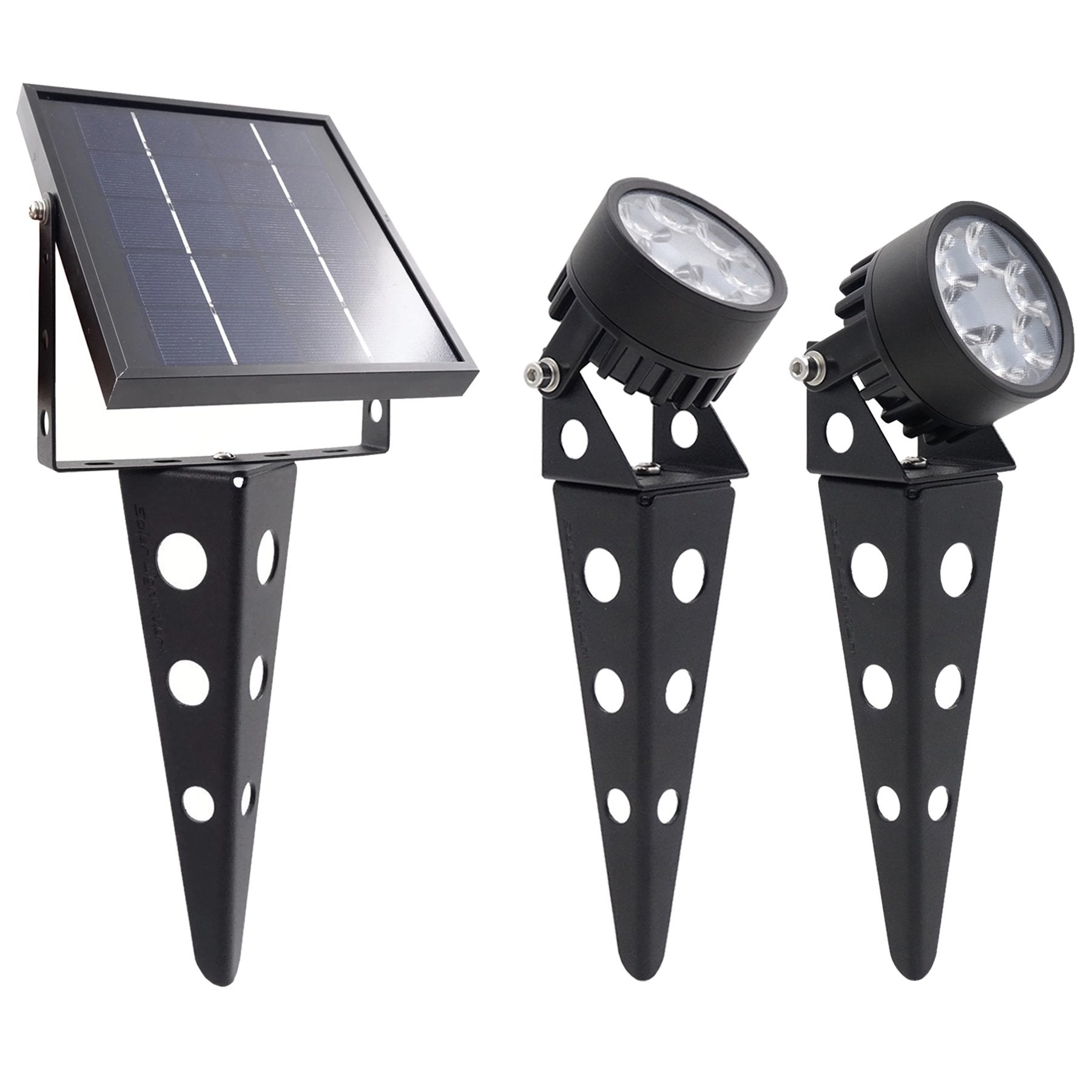 Solar Light Mart Legacy Mini 50X Solar-Powered LED Spotlight, Waterproof, Warm White, Black Finish