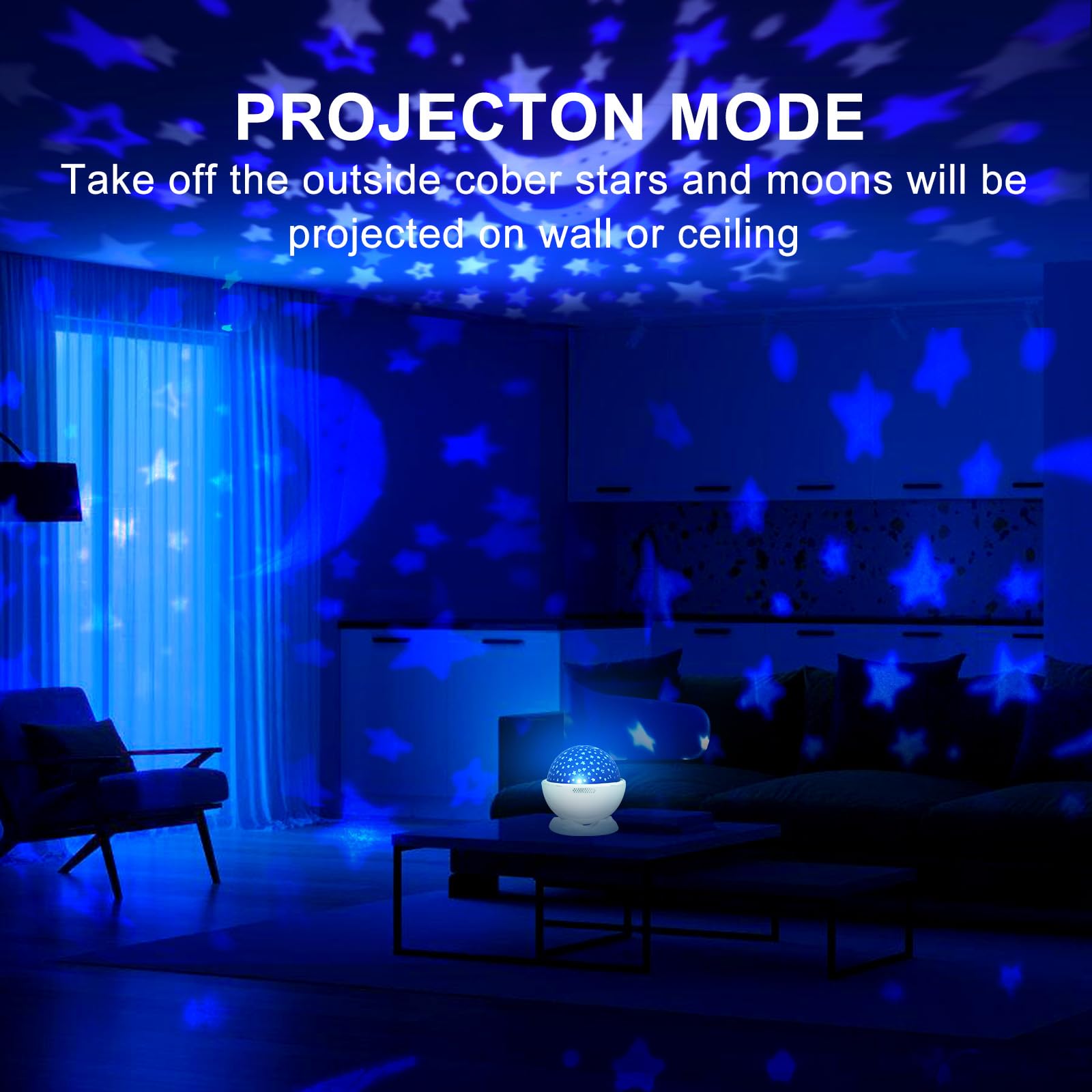 Night Light Projector,Night Light For Kids Room With Remote And Timer,360 Rotation,3 Projection Films,18 Light Modes,8 Lullaby S