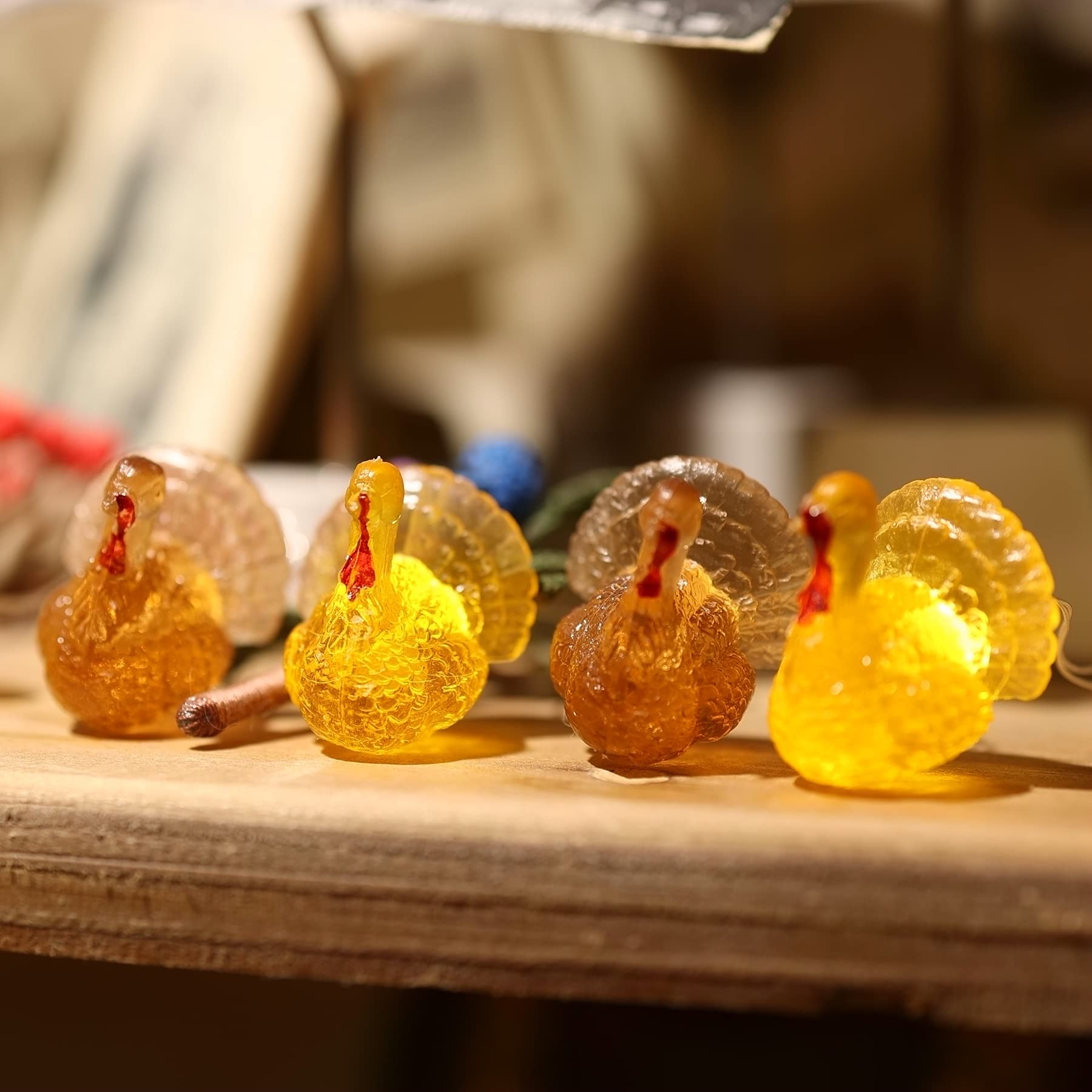 Decorative Fairy Mini Turkey String Lights Autumn Garland Cute Novelty Fall Lights 20 Leds 8Ft Usb Or Battery Operated For Thanksgiving Centerpiece Decoration Bedroom Wedding Birthday Harvest Decor