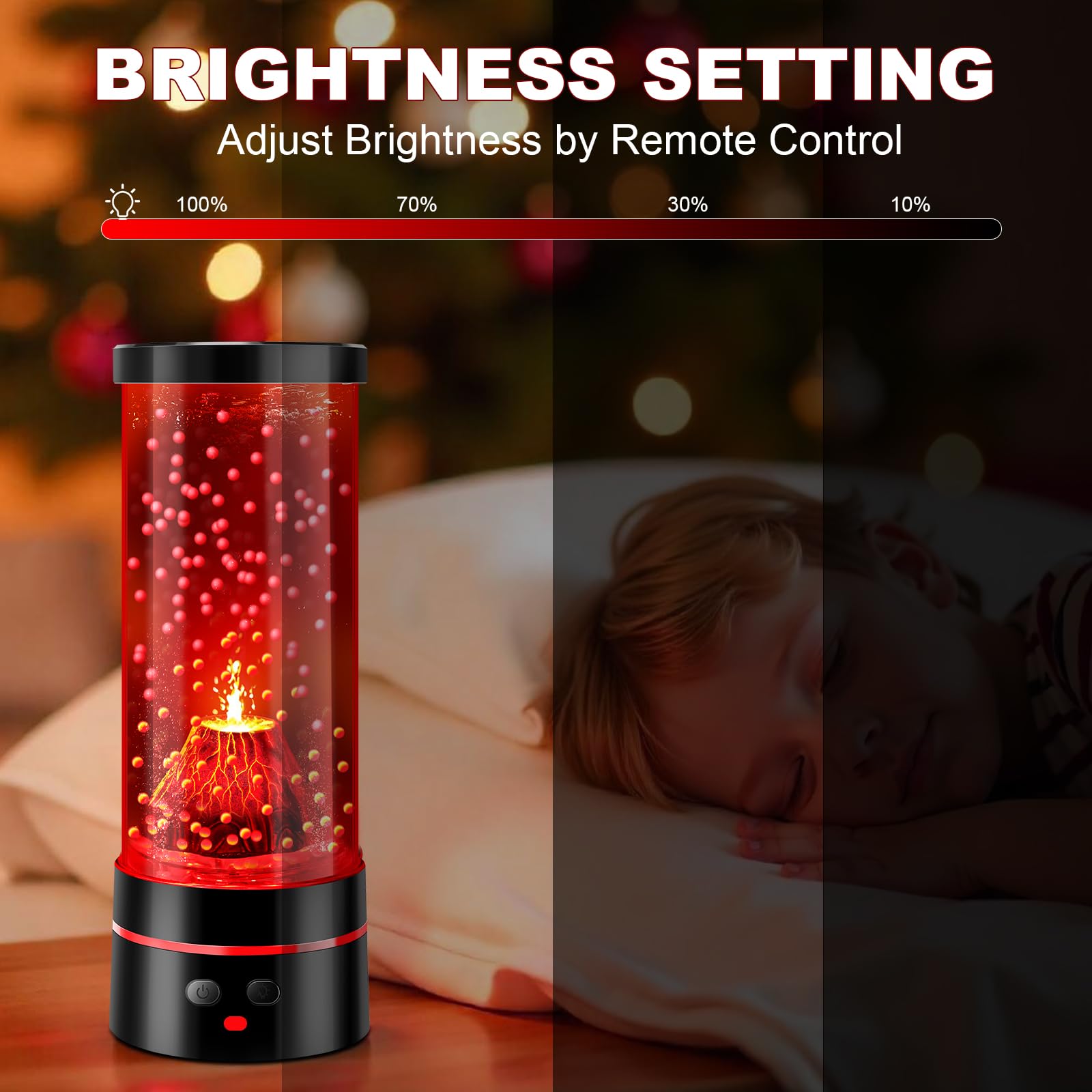 ONXE Volcano Sensory Night Light - 16 Color Changing Dimmable Lamp, Mood Light for Kids & Adults, Model: volcano lamp-666, Large Size