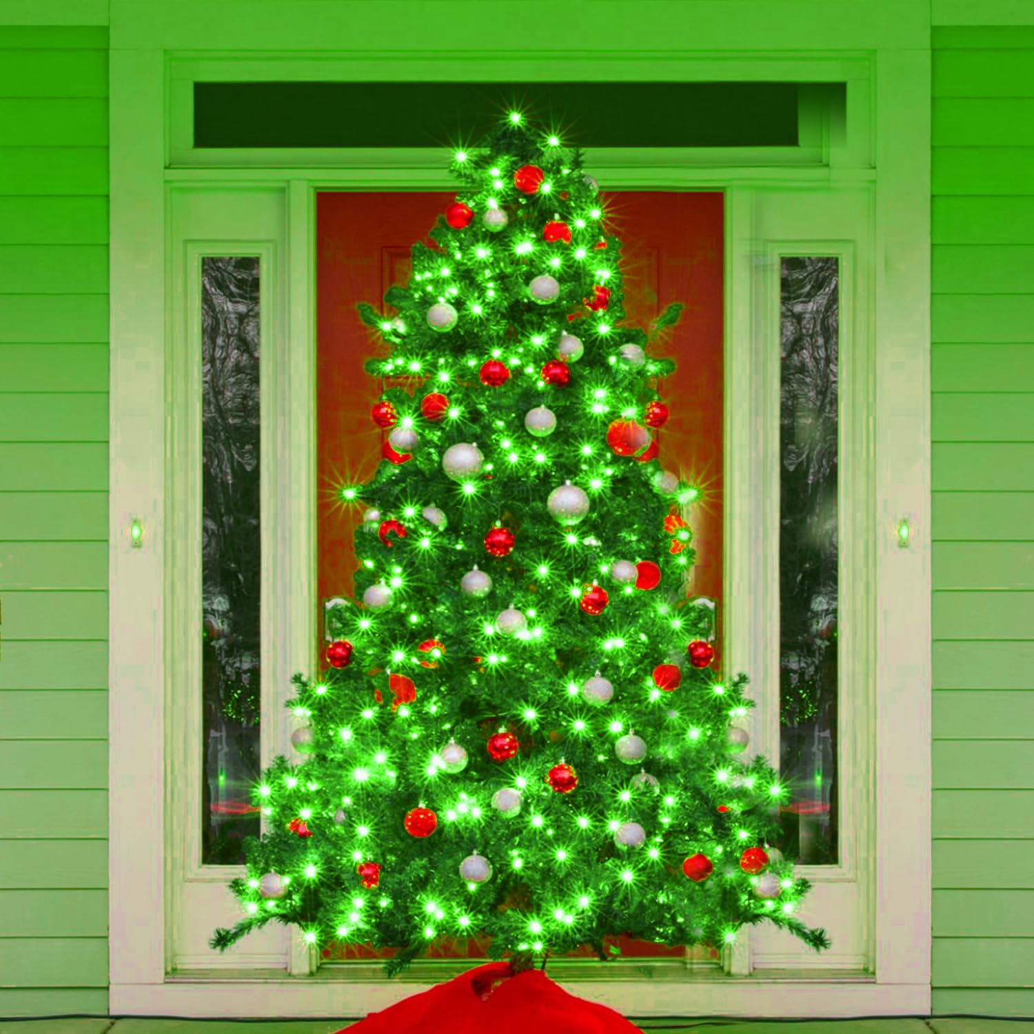 400 Led Green String Lights, 132Ft St Patrick'S Day Clear Wire 8 Modes Green Christmas Lights Outdoor, Plug In Waterproof Twinkl