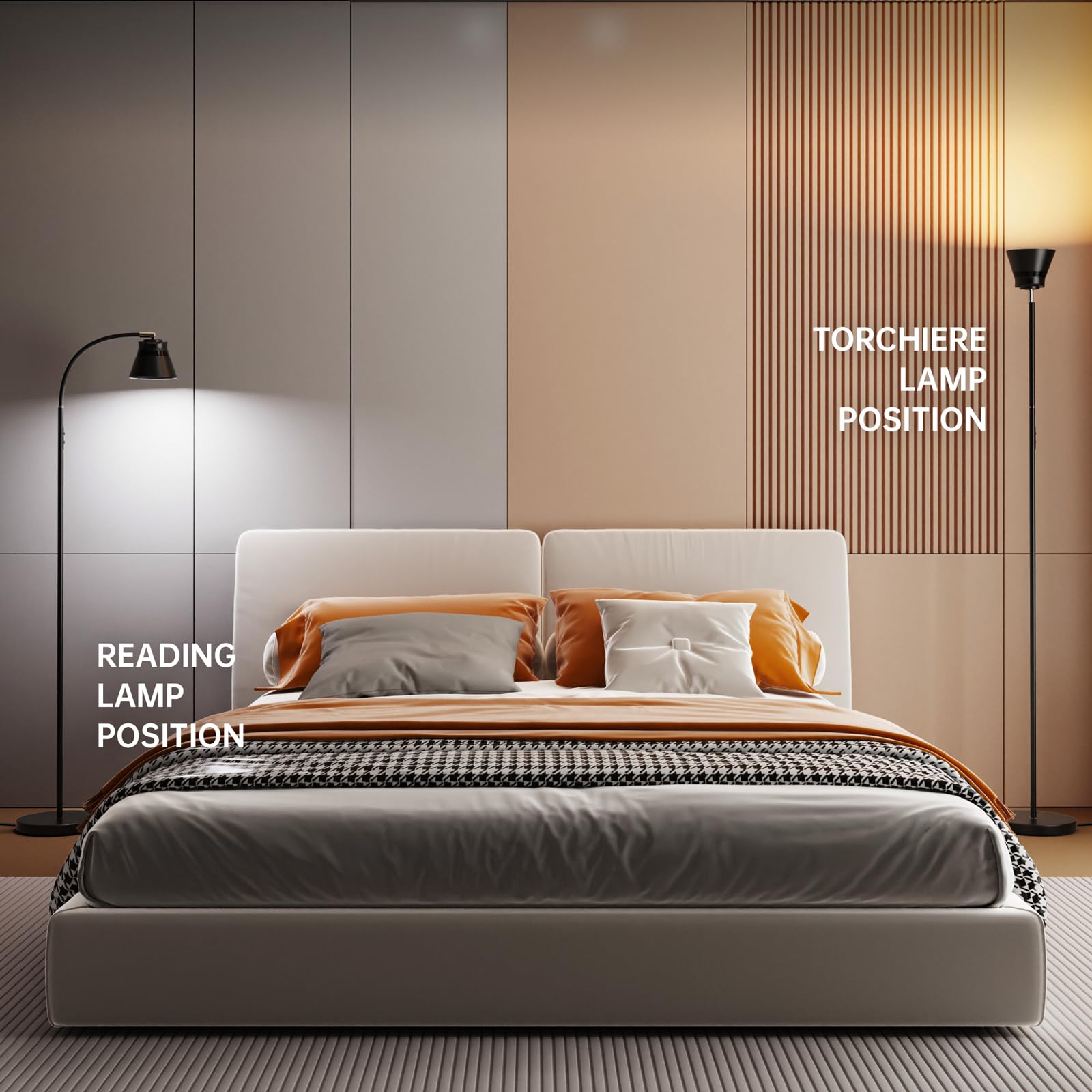 AXX Reading Floor Lamp, Flexible Gooseneck LED Light, Small Shade, Black, Model FF.B501