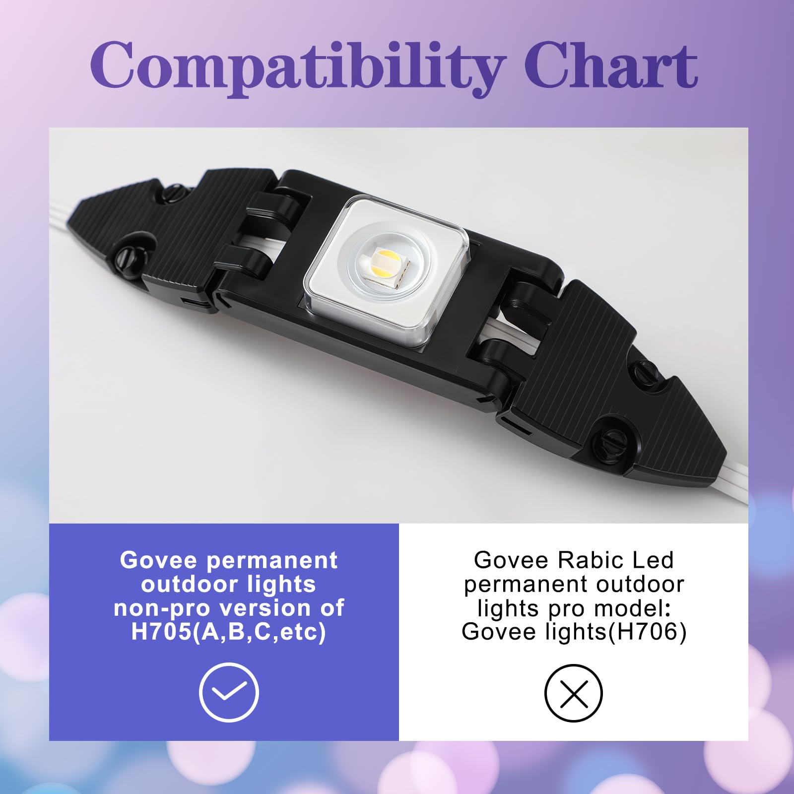 Cinnvoice 6 Pack Gable Light Clips Compatible with Govee H705 H805 Permanent Outdoor Lights 2 with Screws a Variety of Roof Pitc