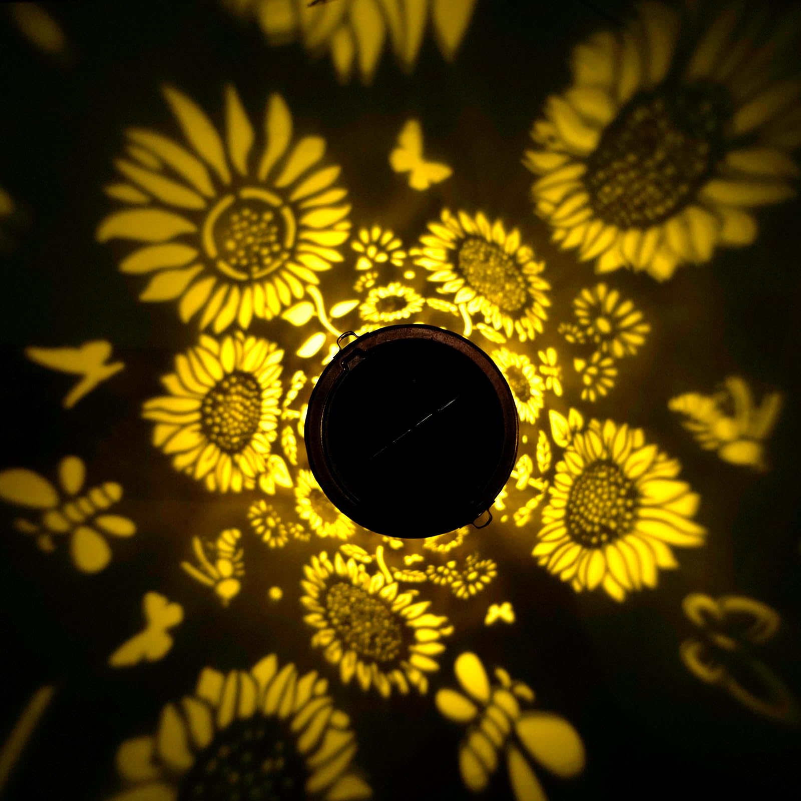 Gpp Solar Lanterns Outdoor Waterproof Sunflower Solar Lights Metal Outdoor Decor For Yard Patio Backyard Porch - Christmas Birth