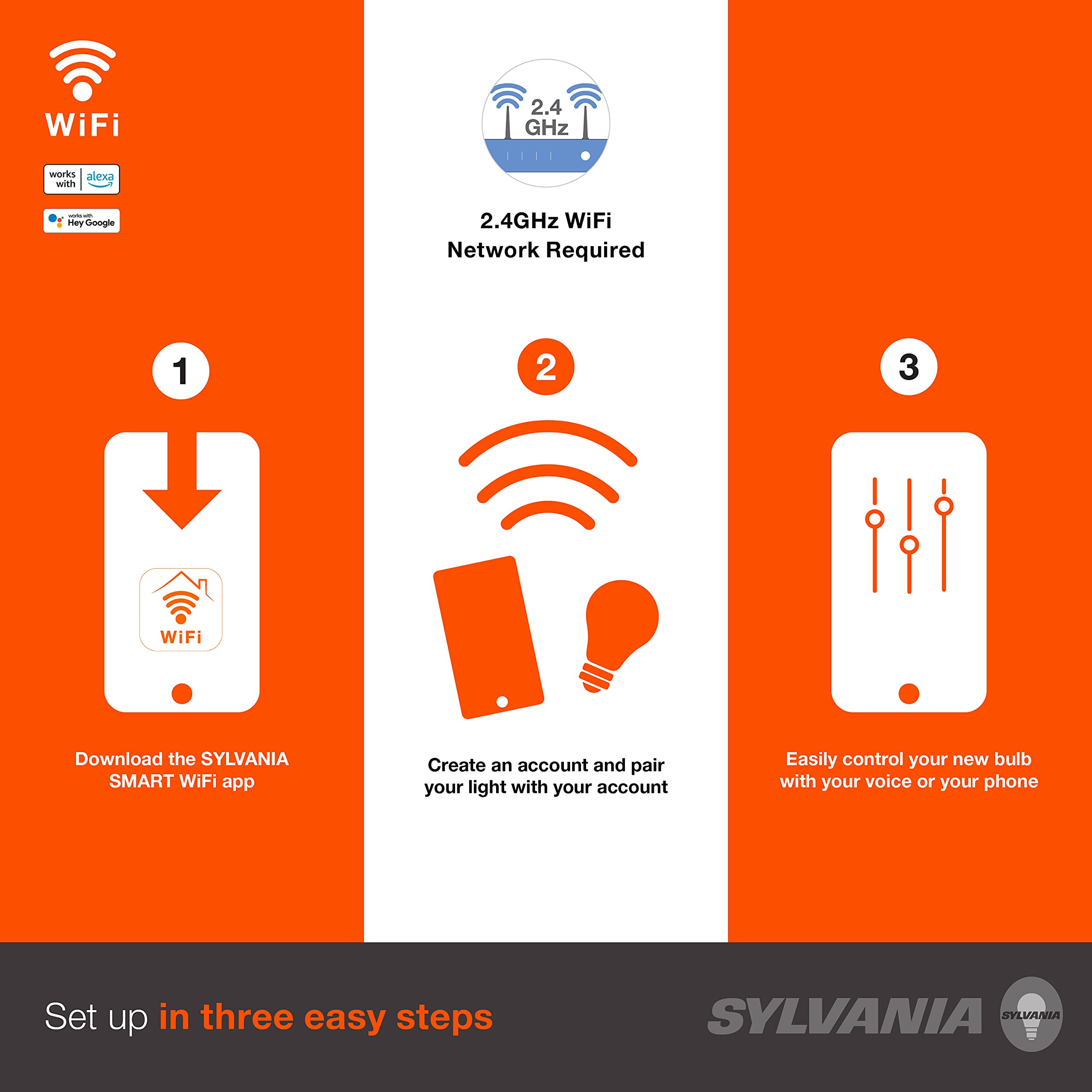 LEDVANCE SYLVANIA Wifi LED Smart Light Bulb, 60W Equivalent, Dimmable, Soft White, 4 Count, Model 75672, Compatible with Alexa & Google Home