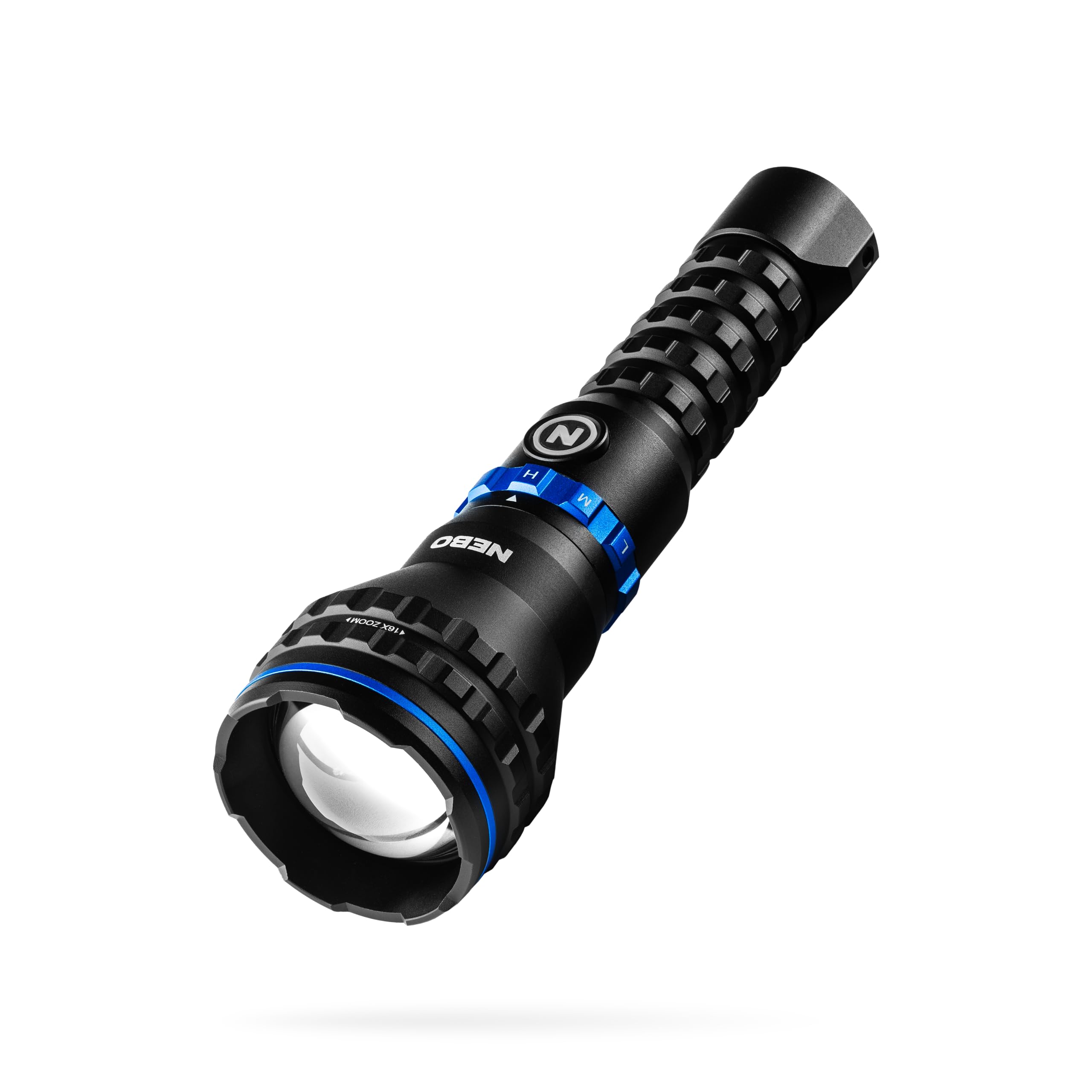 NEBO Luxtreme MZ60 Blueline Rechargeable, Powerful 500 Lumen Half-Mile Beam Flashlight, Storm Gray