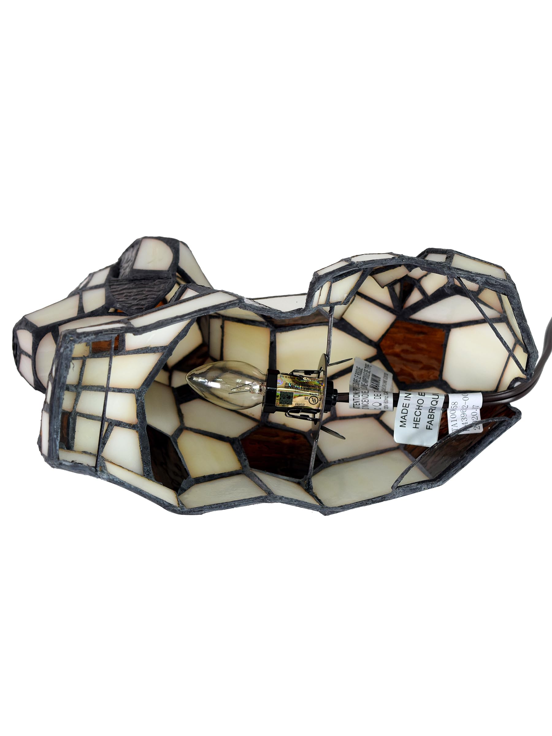 Dale Tiffany Spot Dog Accent Lamp - Art Glass Shade, Black, Unique Home Decor Lighting