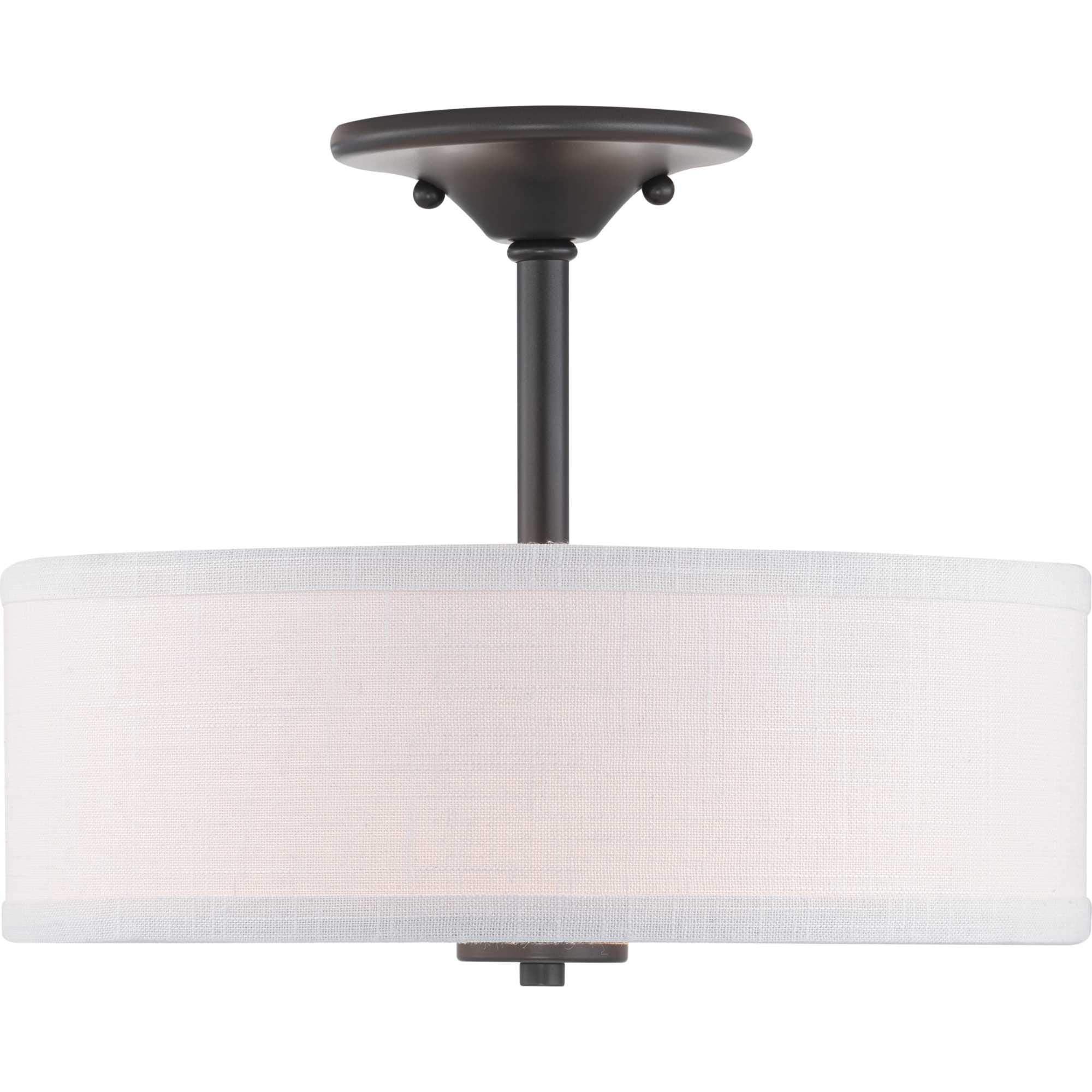 Progress Lighting Inspire Collection 13'' Two-Light Semi-Flush, 10.13X13.00X13.00, Black