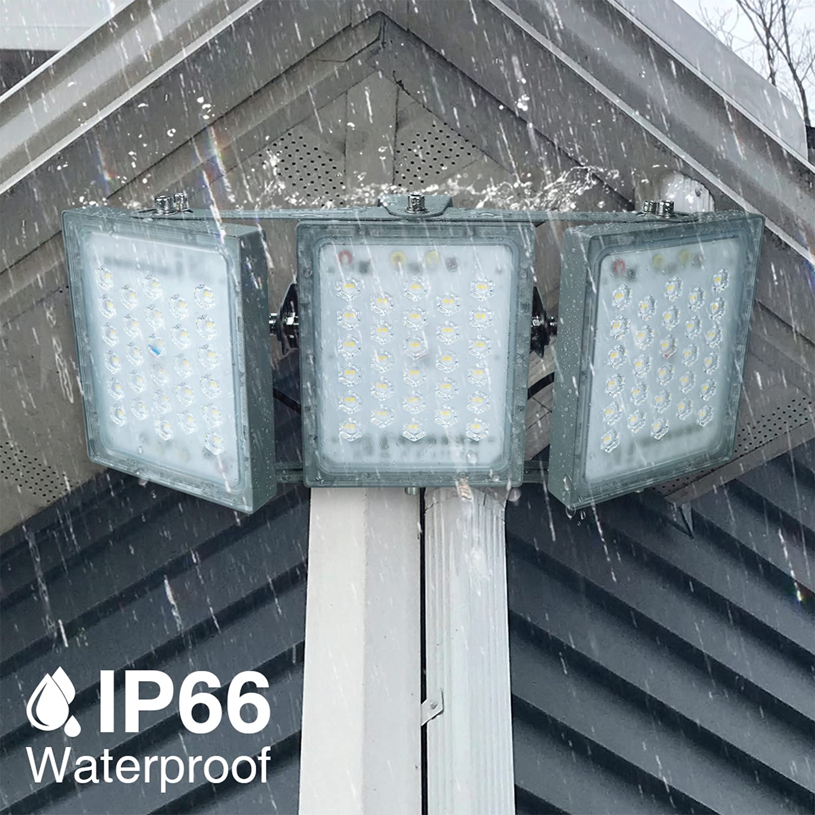 Stasun Led Flood Light Outdoor  150W 13500Lm Outdoor Lighting With 330 Lighting Angle  3000K  3 Adjustable Heads  Ip66 Waterproof Led Exterior Security Area Lights For Yard  Parking Lot