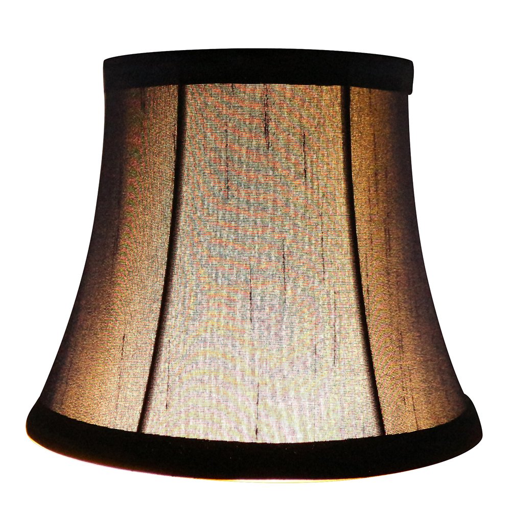 MERIVILLE Set of 2 Blue Faux Silk Chandelier Lamp Shades, Softback Bell Shape, Clip-On Fitter, 4in x 6in x 5”