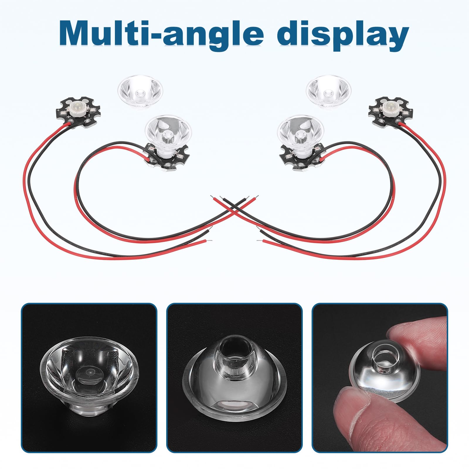 Patikil 120 Degree 20Mm High Power Led Lens, 20 Pcs Clear Acrylic Optical Pmma Smooth Surface Lenses For 1W Led Light Lamp Bulb