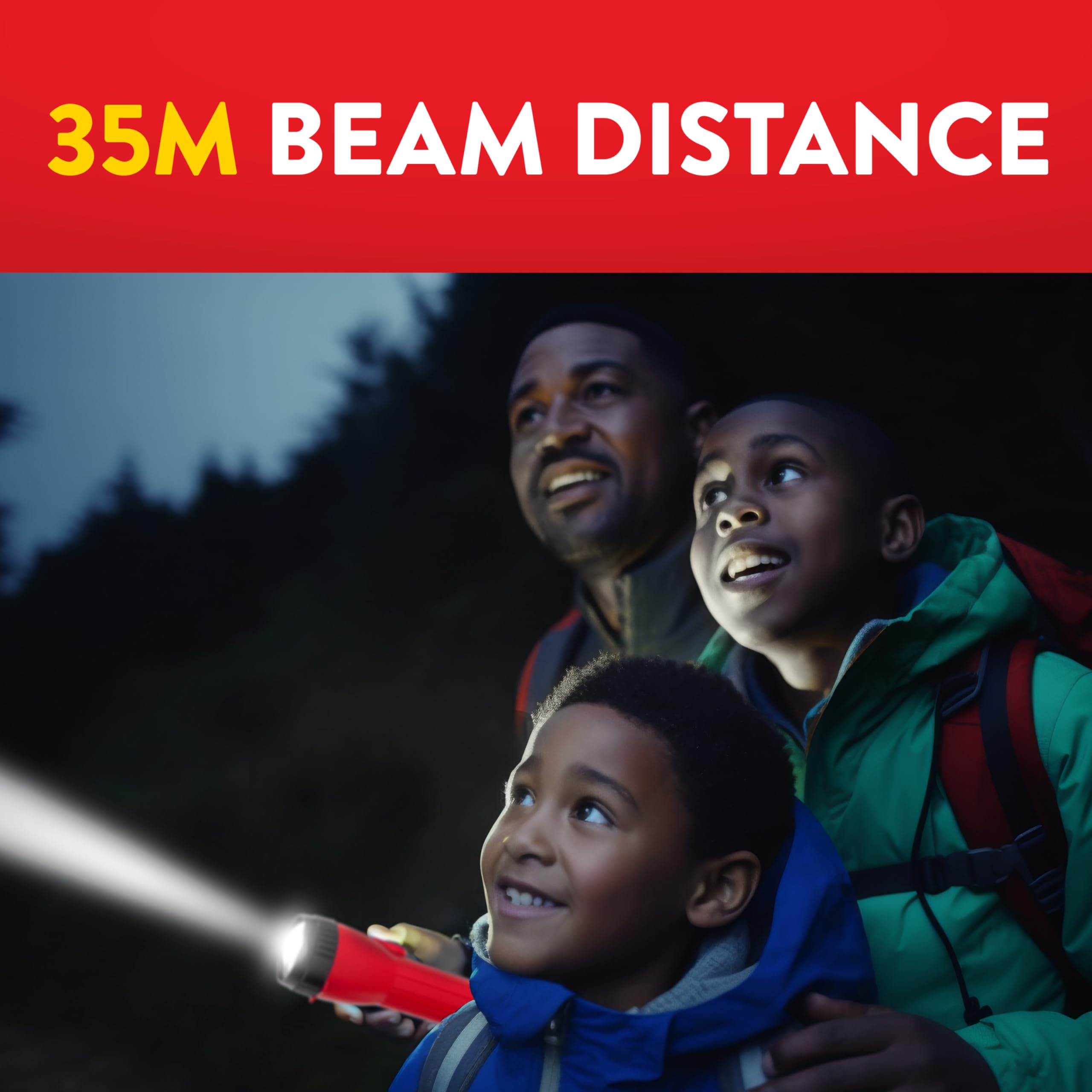 Eveready Led Flashlights 3-Pack - Bright Emergency Lights With Aa Batteries - Red