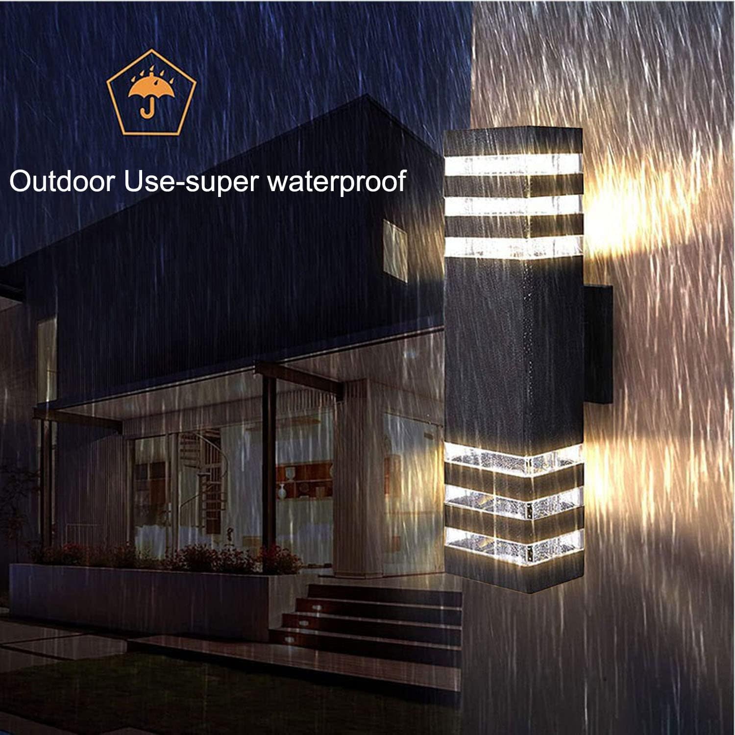 Superyofo Outdoor LED Wall Lights 18W Waterproof IP65 4000K Day White 4 Pack Aluminum Body
