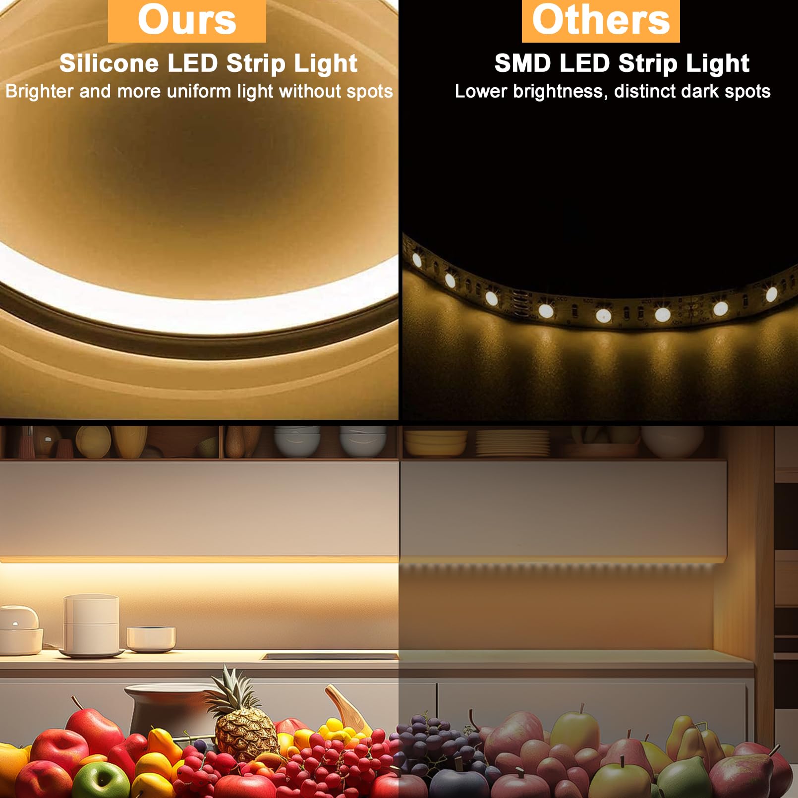 Lamomo LED Strip Lights 32.8Ft Tunable White Silicone Neon Rope Lights, Dimmable 3000K-6000K, Waterproof for Bedroom Home Decor