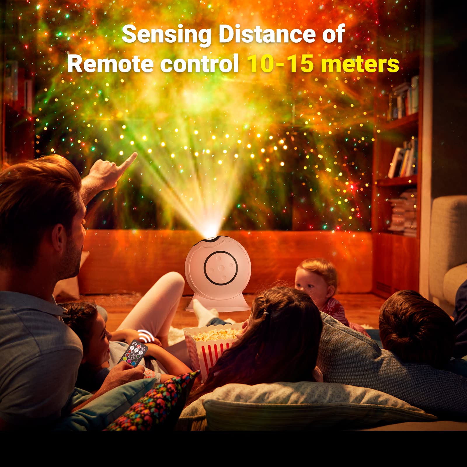 LOFTEK Galaxy Projector - 360° Adjustable Star Night Light with Remote, Rechargeable LED for Kids Bedroom & Home Theater, White, Model YFR-001A