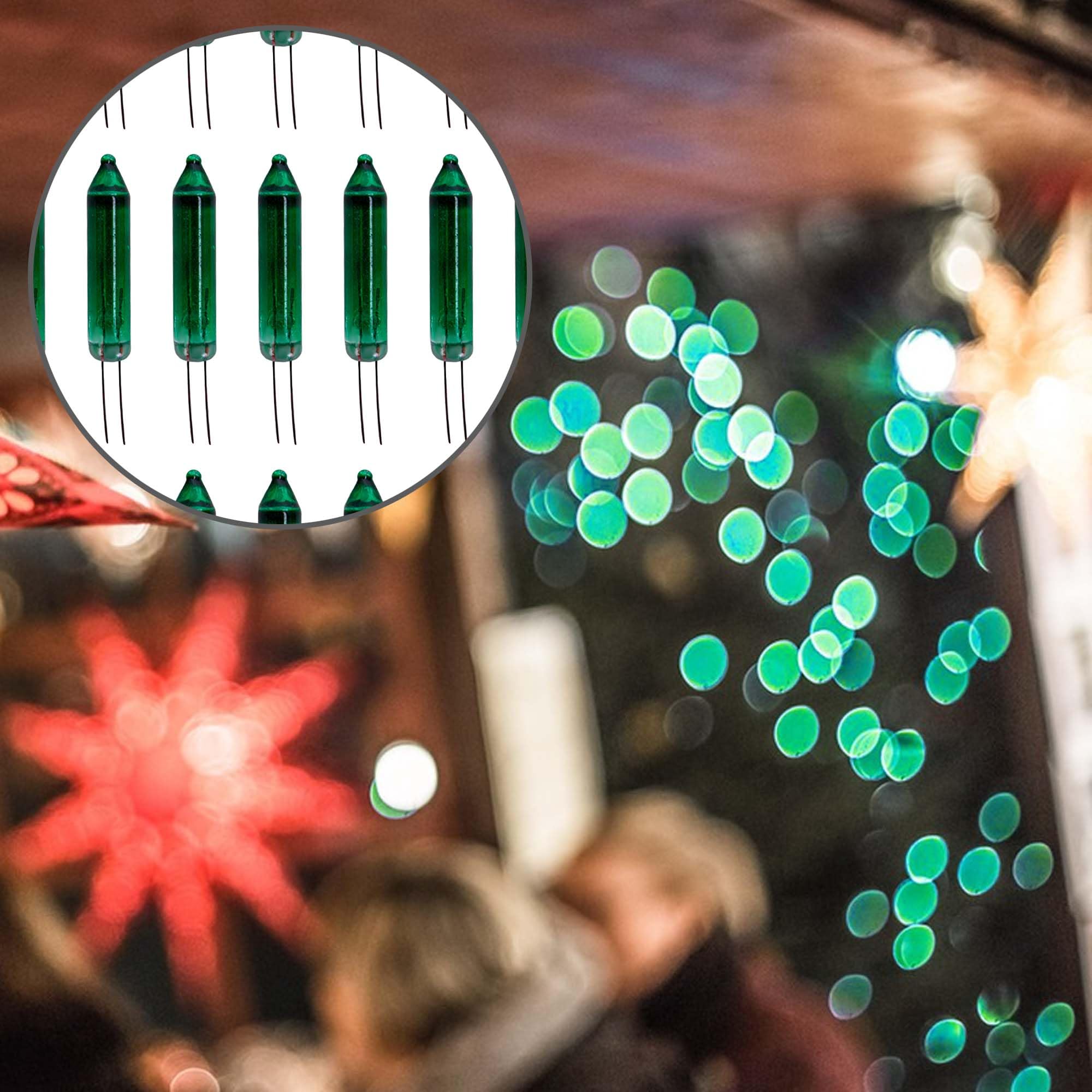 EBaokuup Mini Christmas Light Bulbs - 100 Pcs, 2.5V Replacement, Green, Decorative for Xmas Trees