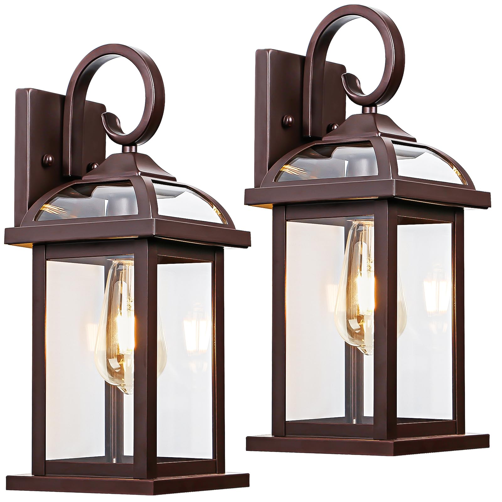 Roravilila Oil-Rubbed Bronze Outdoor Wall Lanterns, 2-Pack Ip65 Waterproof Sconces