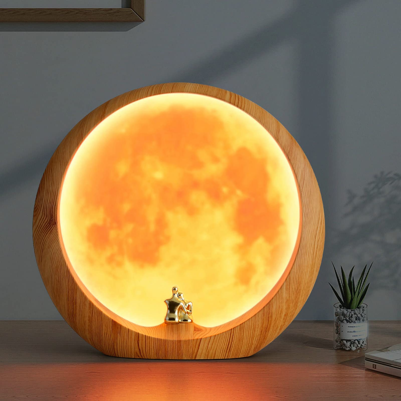 mamre Moon Lamp for Living Room, Decoration Night Light, Anniversary Valentine Gifts for Him, Mr & Mrs Signs for Wedding Table D