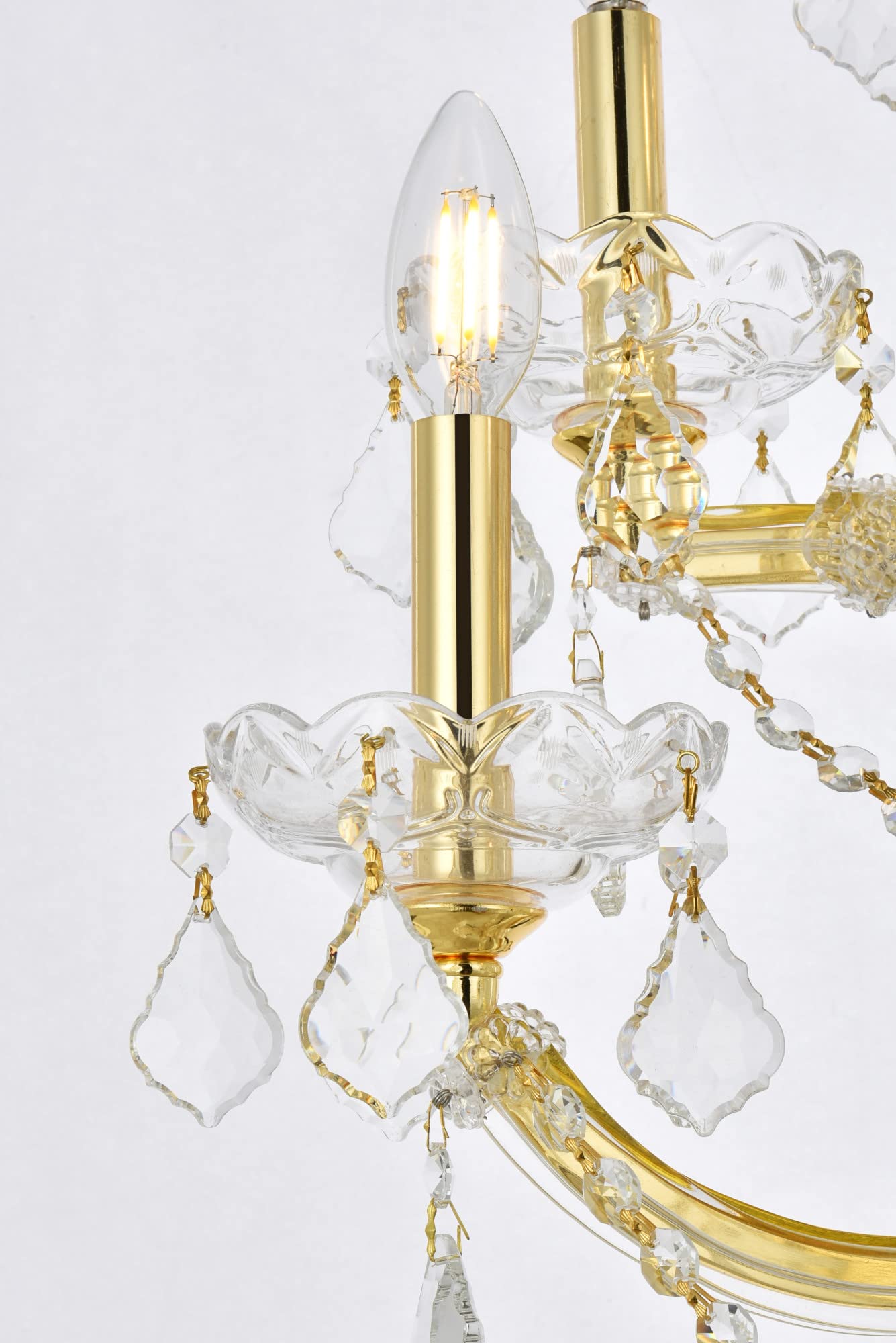 Elegant Lighting Royal Cut Crystal Chandelier, 2800W5C/RC, Silver, 12in, Alloy Steel, Glass, Wood, Crystal