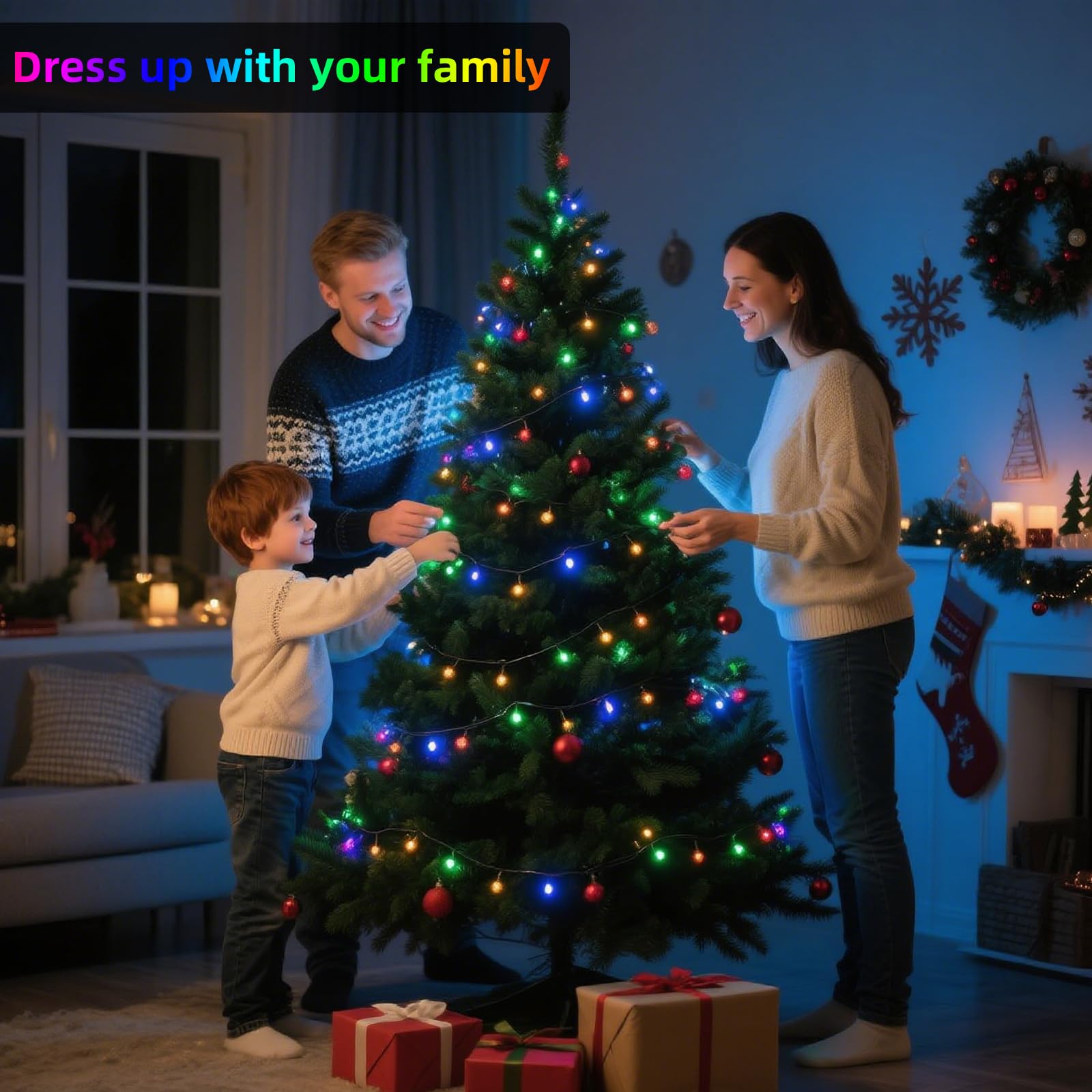 Chuya Christmas String Lights, 500 LED Multicolor Fairy Lights, 164FT, Waterproof, Timer, Remote, 8 Lighting Modes, Model QL300AE