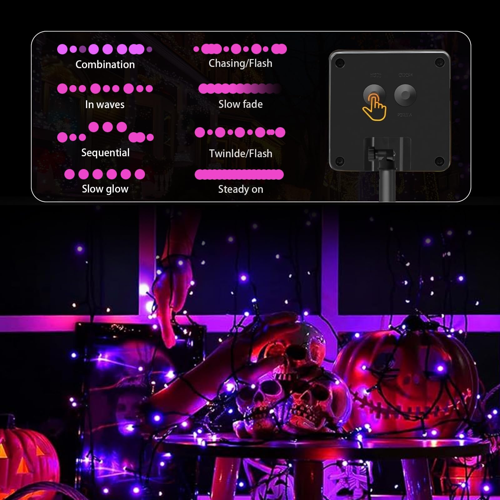 SyouHome Solar String Lights, 600 LED, 236 FT, 8 Lighting Modes, IP65 Waterproof, 6 Pack, Purple