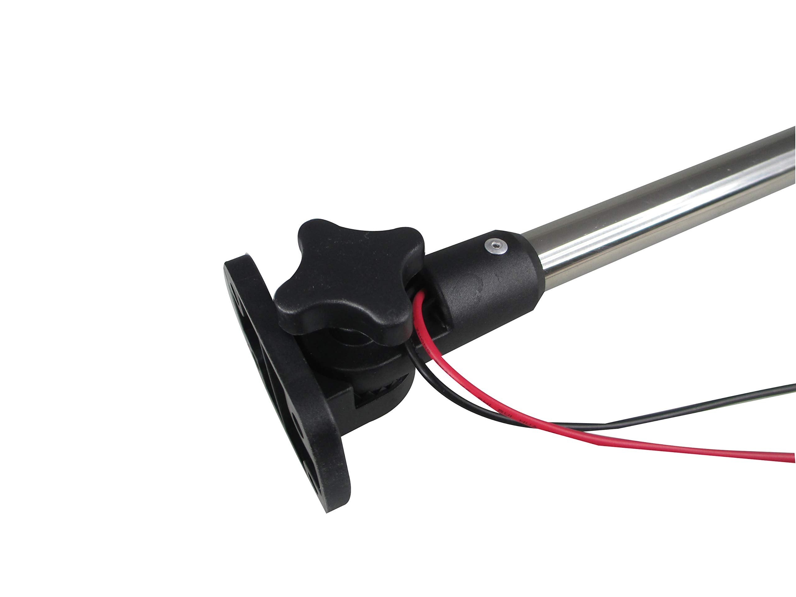 Pactrade Marine 12V Boat Navigation Anchor Light 360° White LED Fold Down Base H=25in Black Housing USCG-Certified