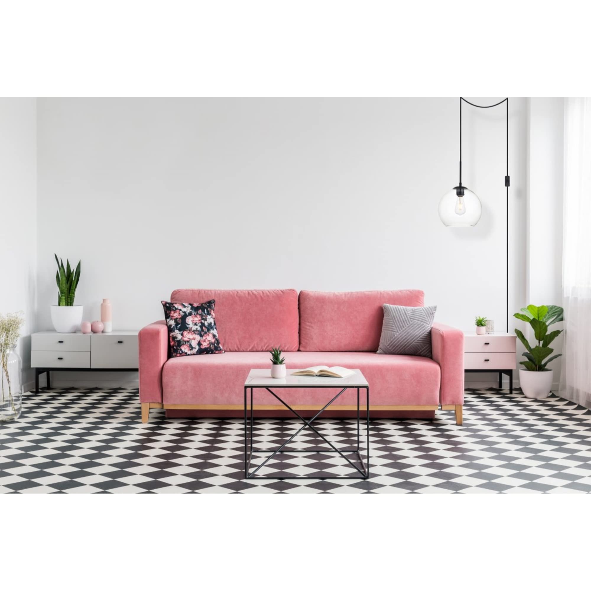 Living District Baxter 1-Light Mid-Century Metal Pendant in Black Finish