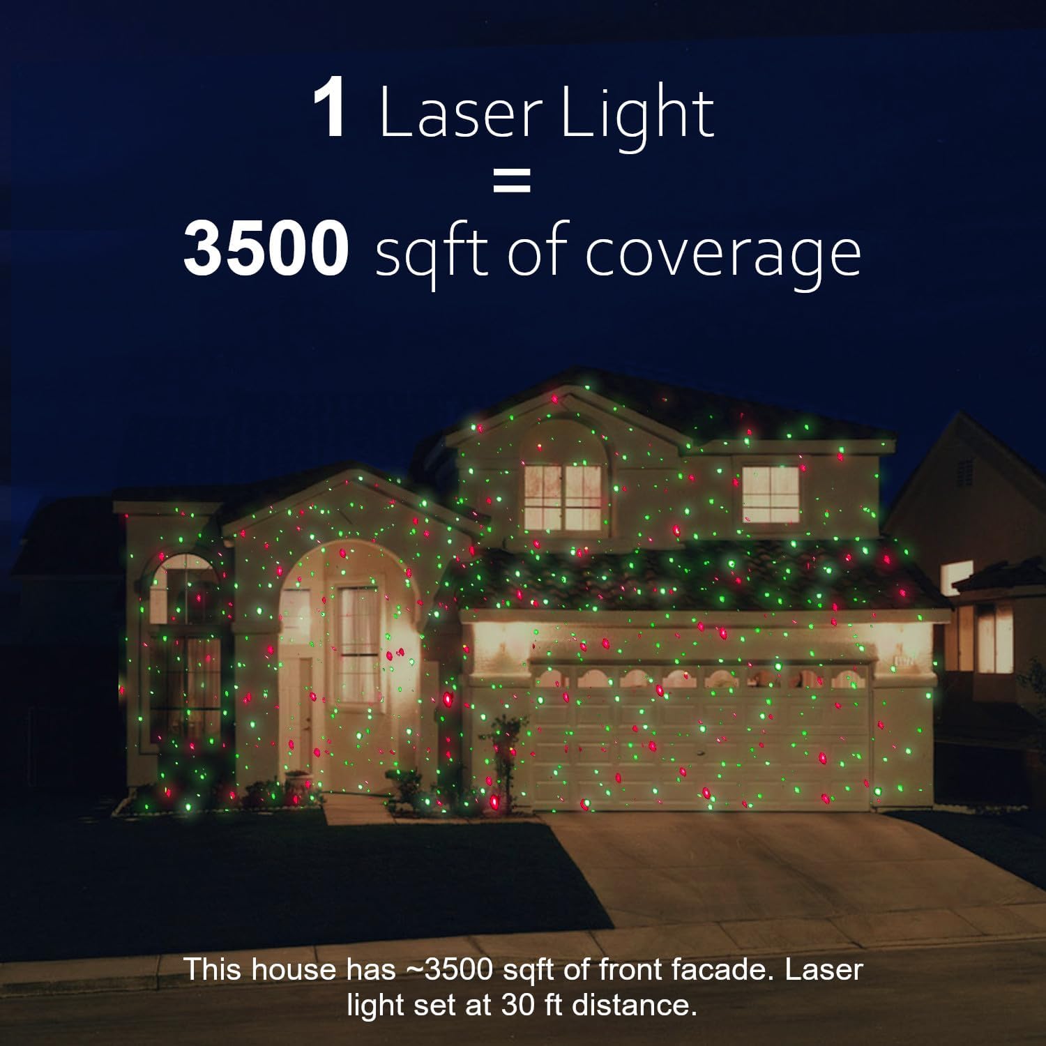 Christmas Projector Laser Lights Outdoor - Outlet Timer And Remote Included - 18 Patterns - Red And Green