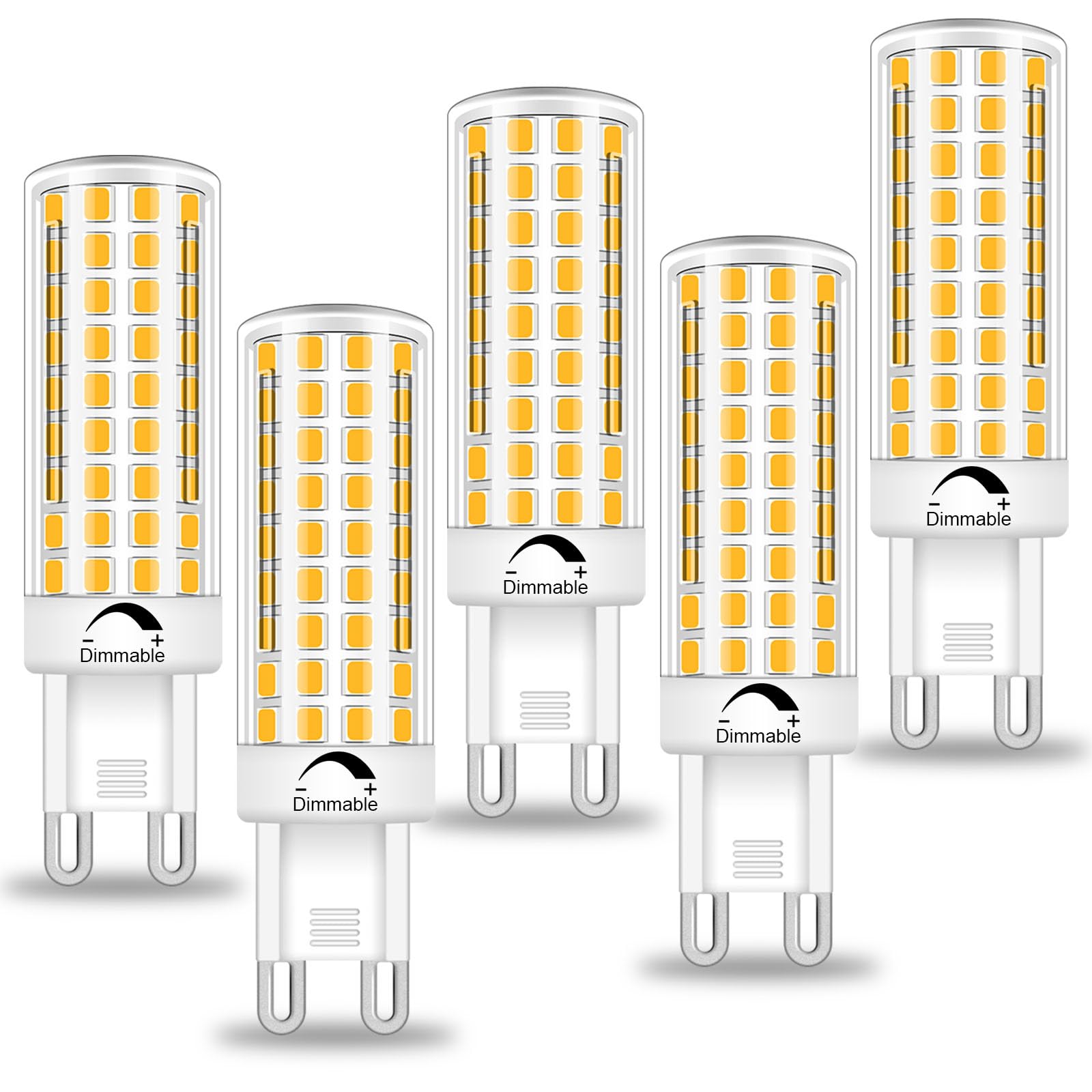 Brolskun G9 Led Bulb Dimmable 8W, 60W-80W G9 Halogen Equivalent, 2700K Soft Warm White, 120V No-Flicker, Chandelier Lighting 800
