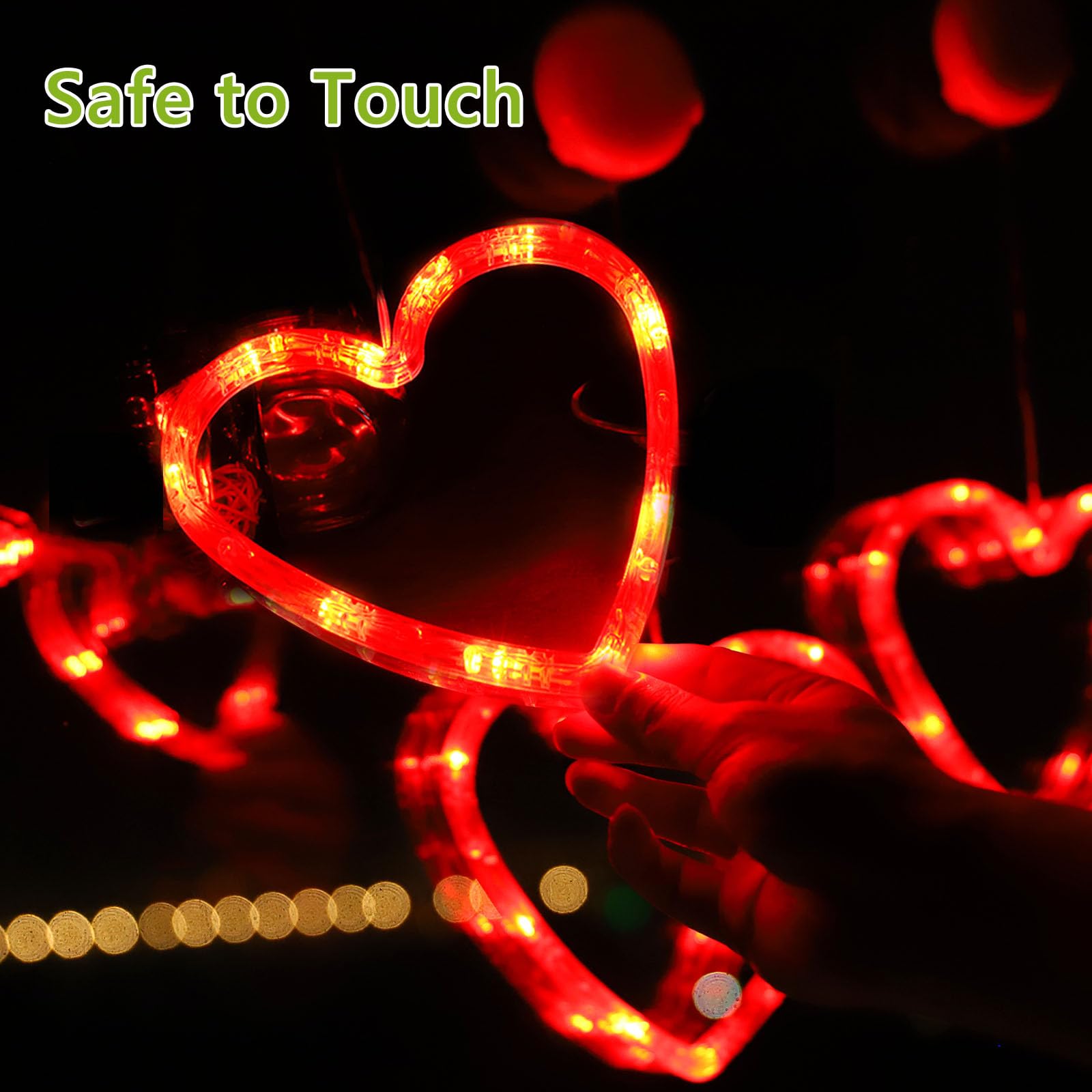 3Pcs Valentine'S Day Window Lights, Red Heart Shaped Valentine'S Day Window Decorations Battery Powered Hanging Romantic Lights With Suction Cup&Timer For Valentines Day Wedding Anniversary Home Decor