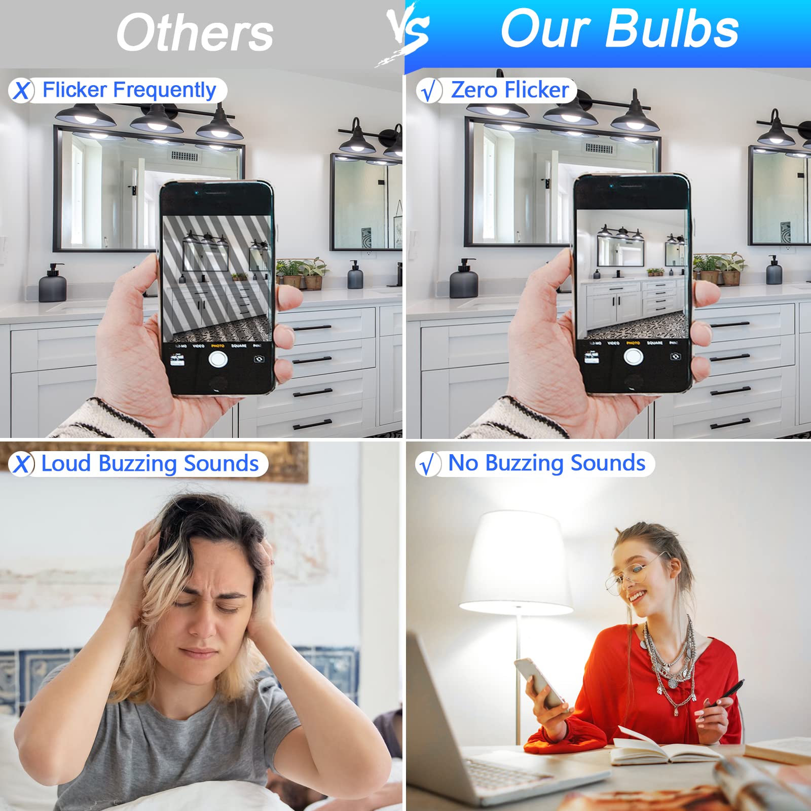 12 Pack E12 Ceiling Fan Light Bulbs, 60W Equivalent, Daylight White 5000K, Small Base Led Candelabra Light Bulb, Bright A15 E12