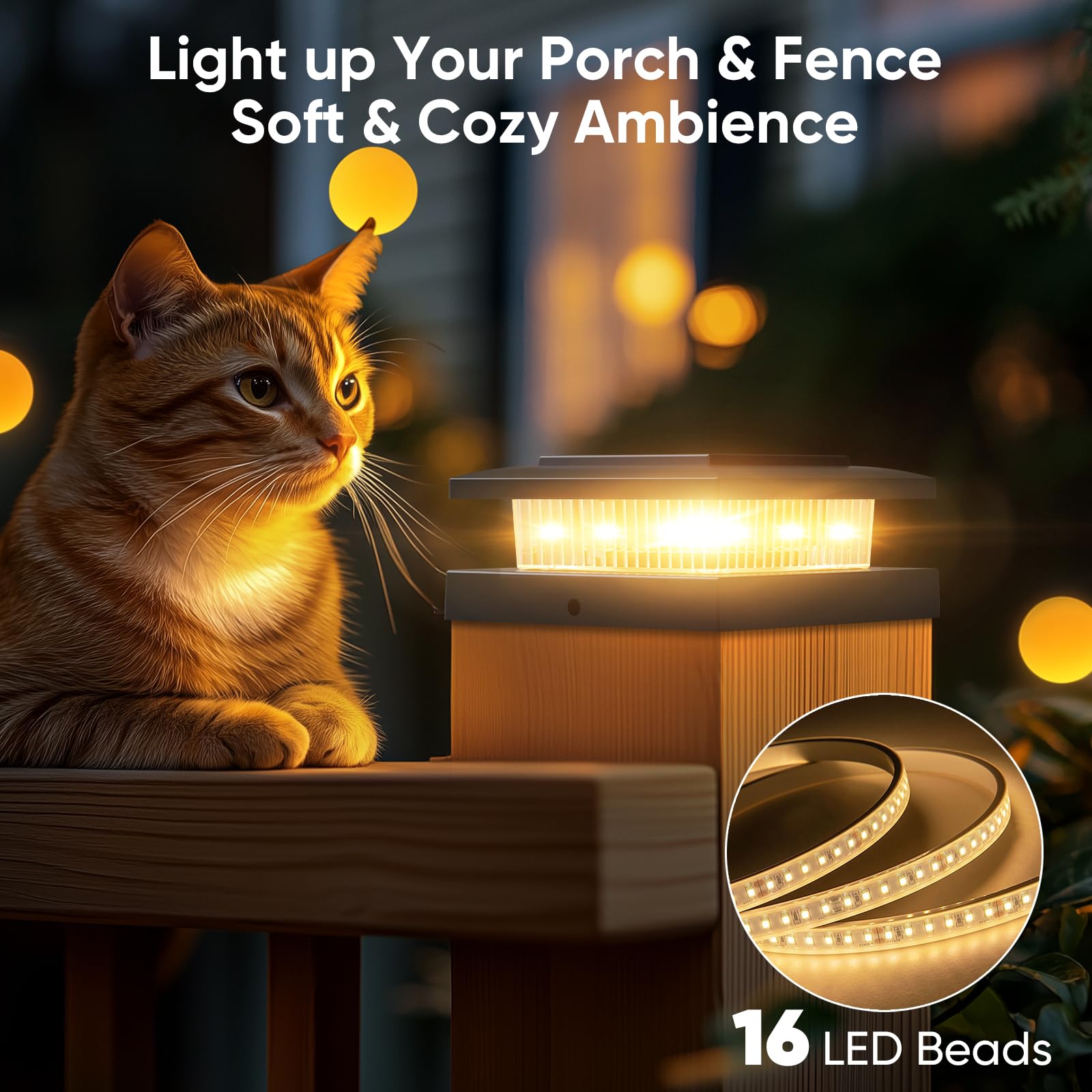 4X4 Post Solar Lights Outdoor: 12 Pack 2 Lighting Modes Fence Deck Cap Lights - Waterproof Solar Powered For Wooden Vinyl Lamp P