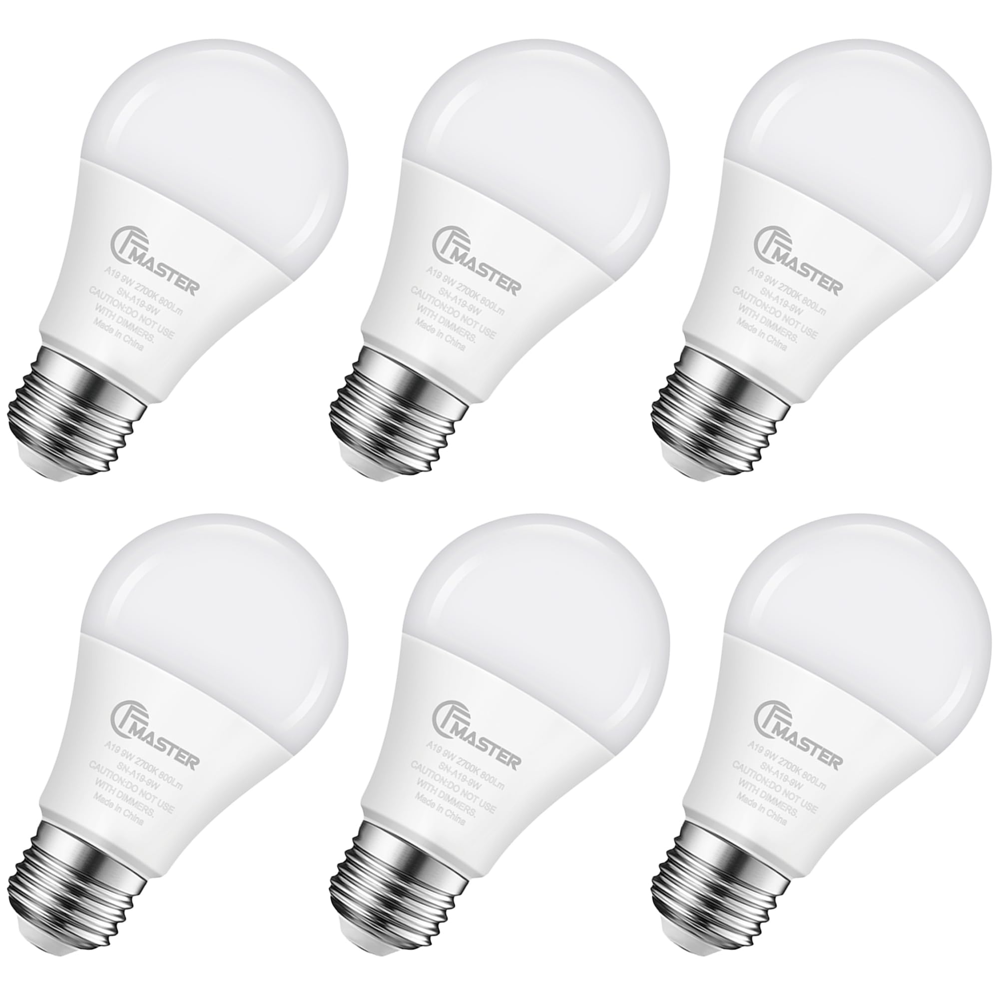 Jiangsiling A19 Led Light Bulb, 60W Equivalent Light Bulbs, 9W 2700K Warm White, 800 Lumens, Non-Dimmable Led Bulb, E26 Standard