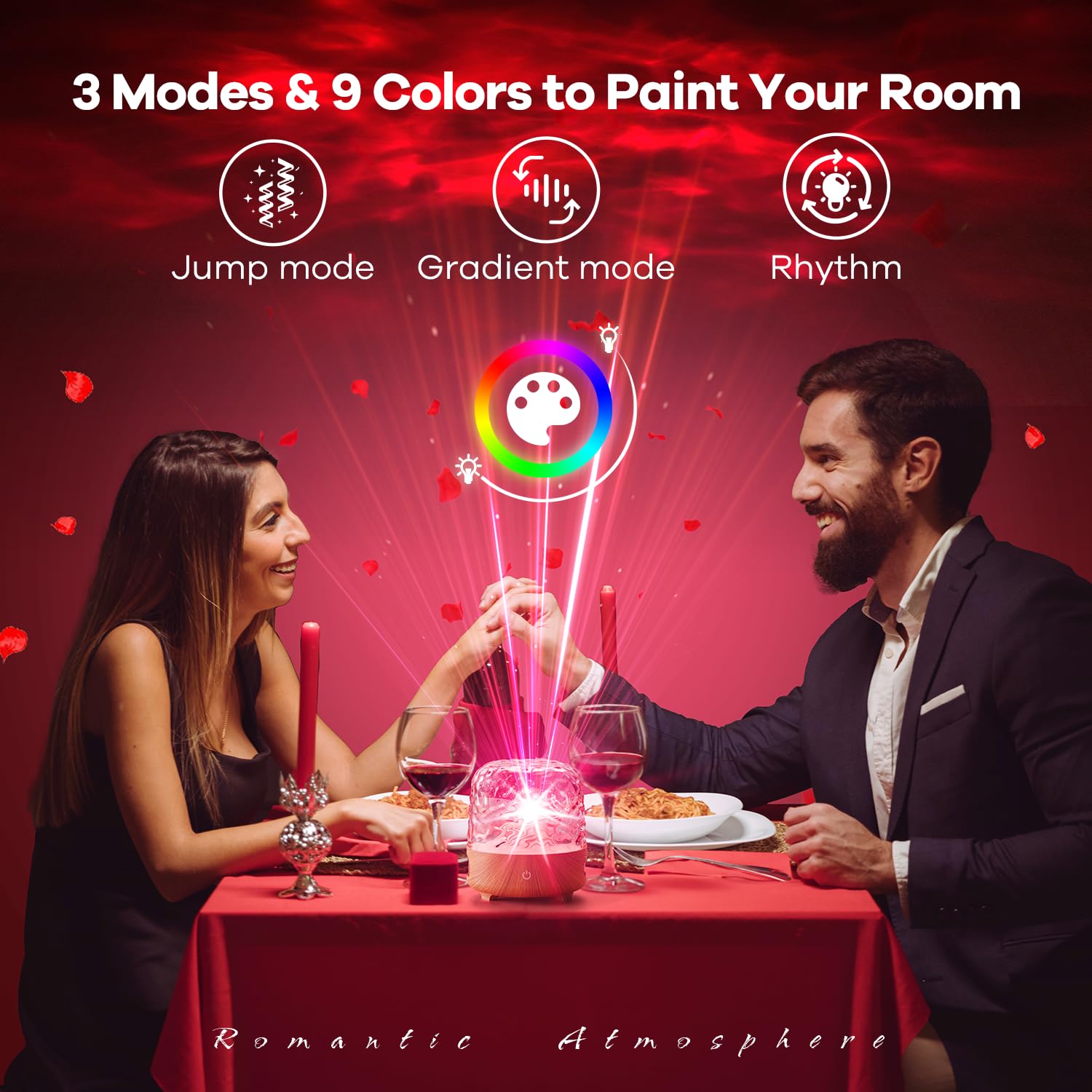 Art In Real Luminorthe Cube Lamp, 9 Colors Northern Lights Projector, Ocean Wave Projector With Remote Control, Night Light With