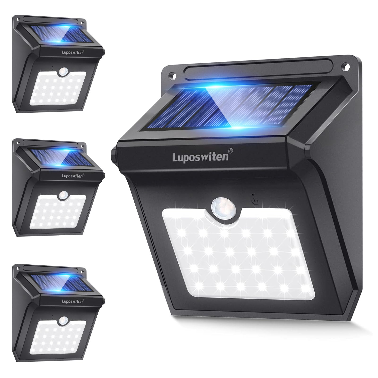 28 LEDs Solar Lights Outdoor, Luposwiten Solar Motion Sensor Lights Wireless Security Lights, 400 Lumen Waterproof Solar Powered