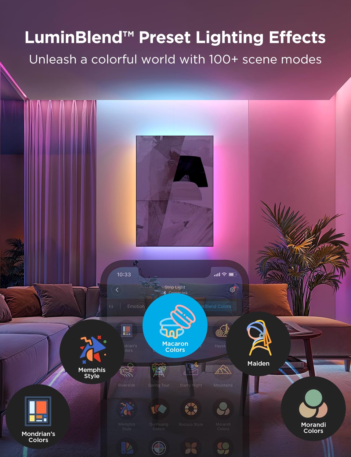 Govee Rgbic Strip Light 2 Pro With Matter, 16.4Ft Smart Led Strip Lights Work With Alexa And Google Assistant, Diy Color Changin